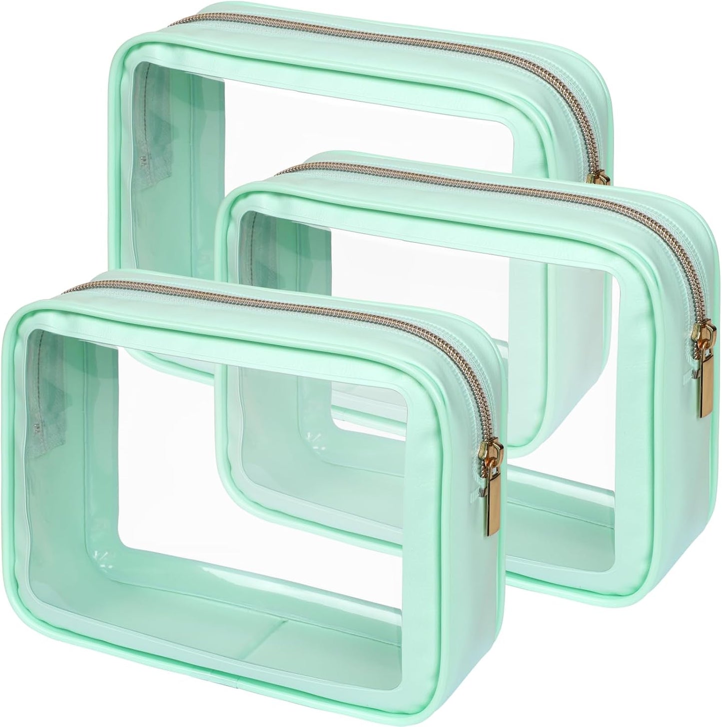 PACKISM TSA Approved Toiletry Bag - Upgrade Color-Edged Clear Makeup Bags, Clear Toiletry Bags For Traveling Fits Various Storage Needs