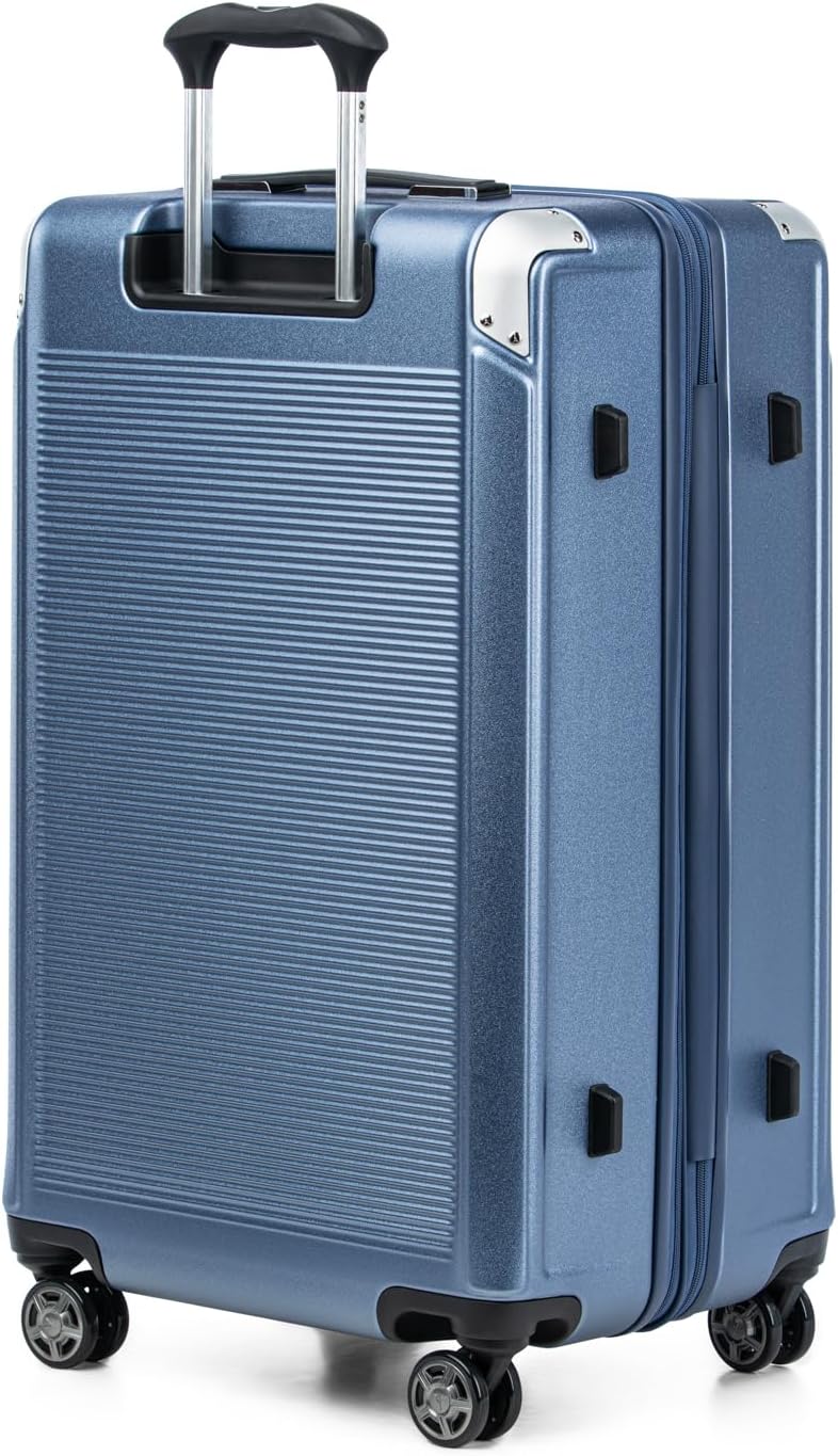 Travelpro Platinum Elite Hardside Expandable Checked Luggage, 8 Wheel Spinner, TSA Lock, Hard Shell Polycarbonate Suitcase, Dark Sky Blue, Checked Large 28-Inch