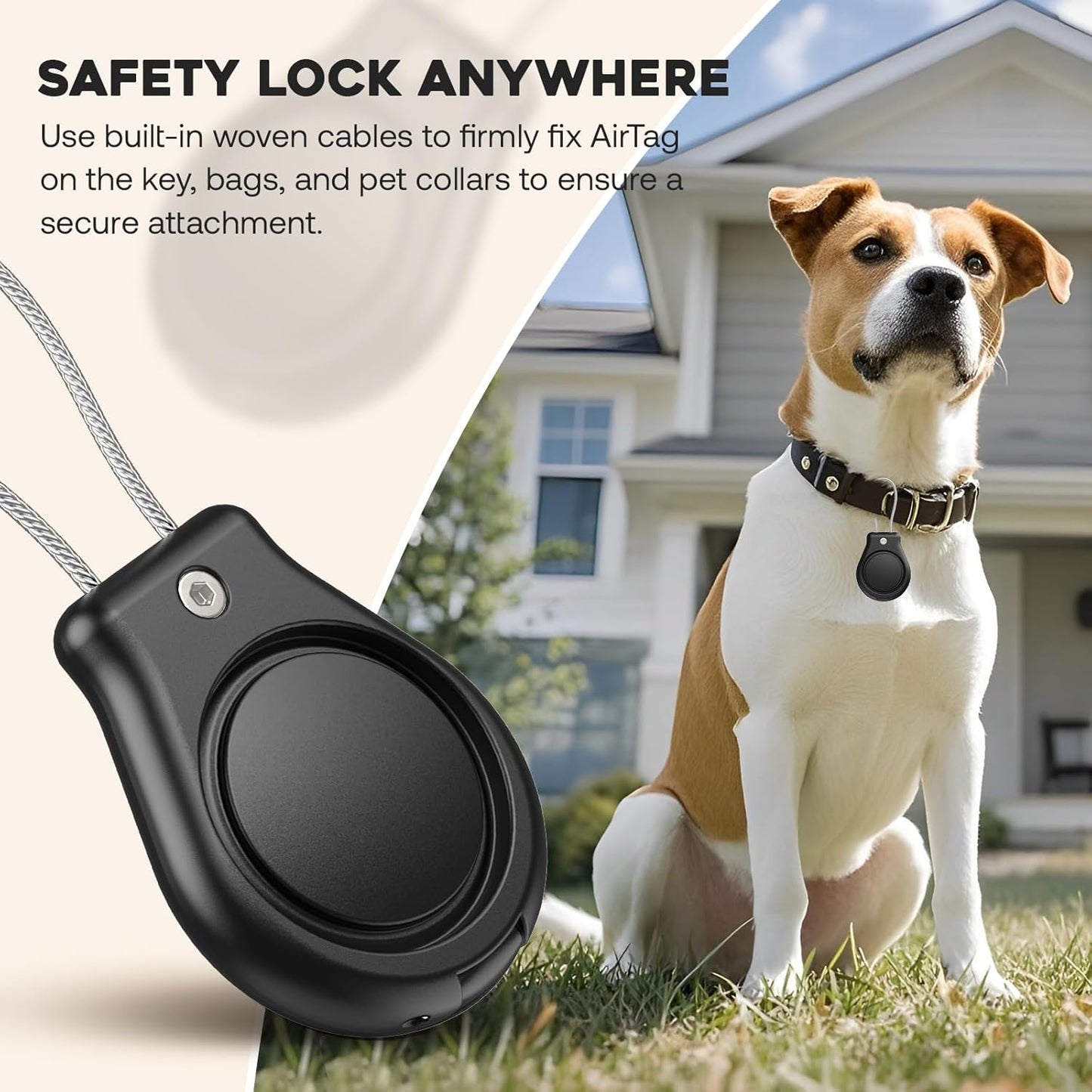 Waterproof AirTag Keychain Holder, Air tag Lock Case with Wire Cable Compatible with Apple AirTags, Durable & Secure Anti-Lost Protective Case with Keyring for Backpack, Key, Luggage (4 Pack)