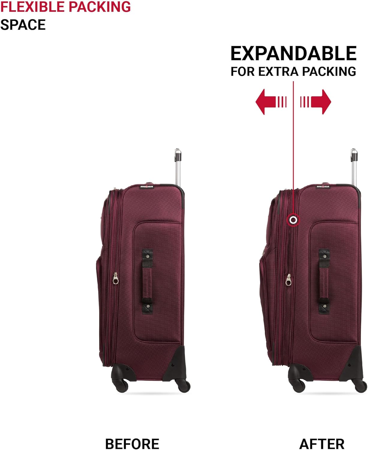 SwissGear Sion Softside Expandable Luggage, Merlot, 2-Piece Set (21/29)