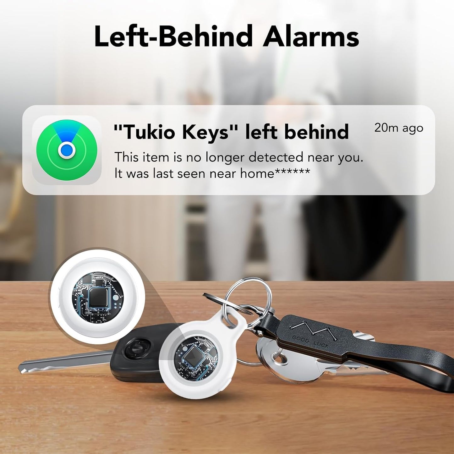 2025 New [Apple MFi Certified] (iOS Only) Air Tracker Tag-1 Pack, Bluetooth Tracker for Apple Find My, Replaceable Battery, Key Finder and Item Locator Smart Tag for Keys, Bags, Luggage, Pets, (White)