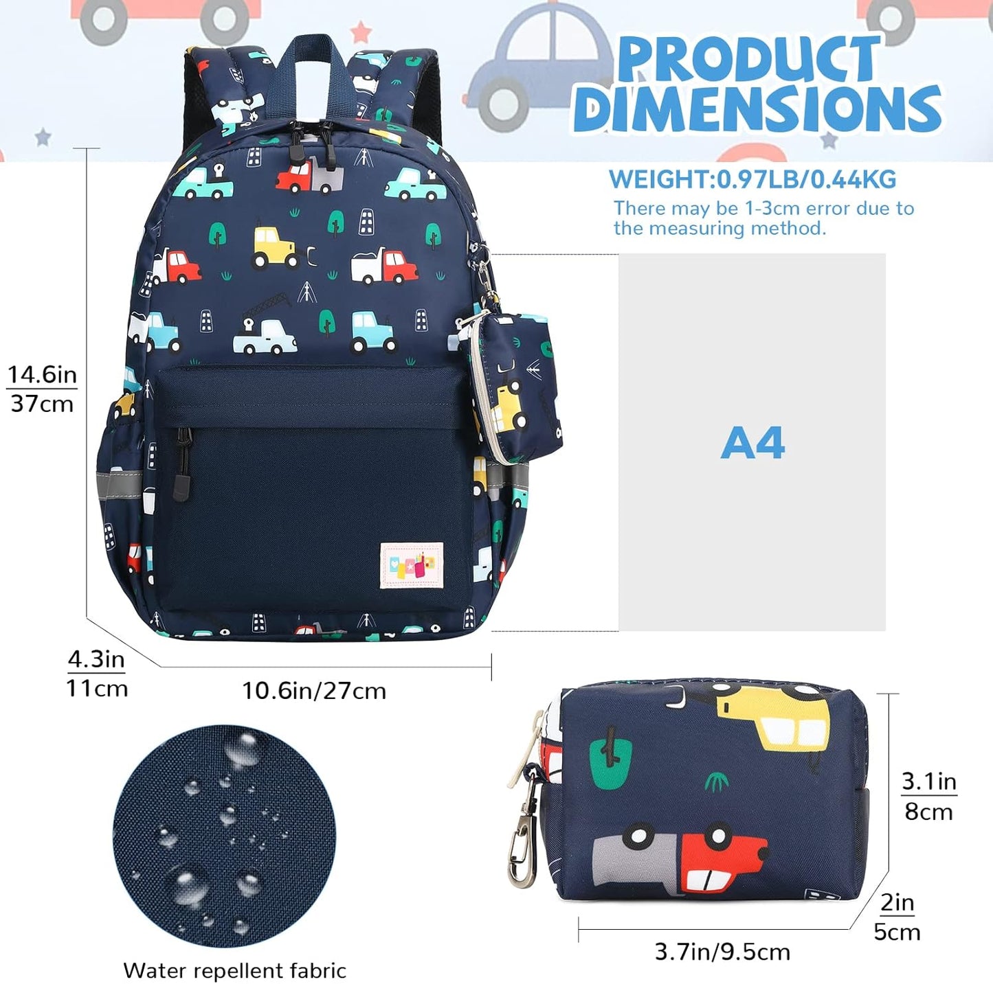 mygreen Toddler Backpack, Kids Backpack for Boys and Girls with Chest Strap