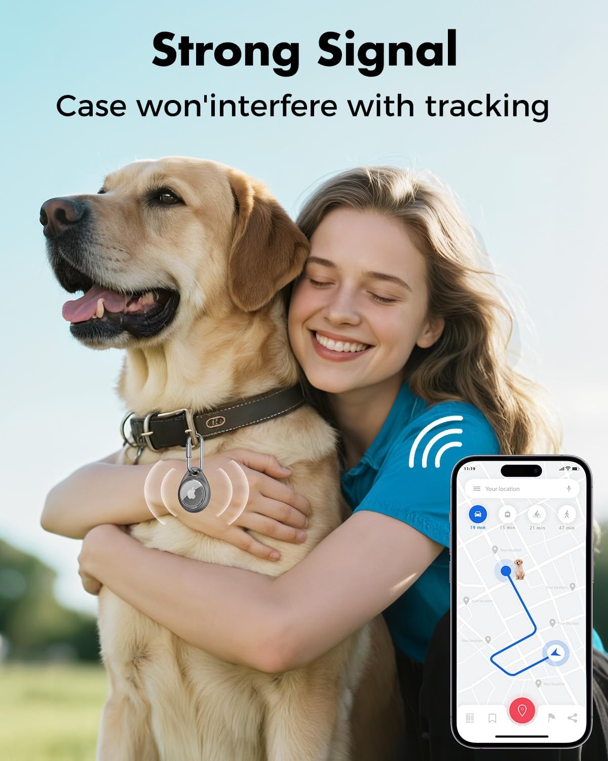 UNBREAKcable AirTag Holder for Apple - 4 Pack Air Tag Case [Professional Carabiner] [Waterproof] [Shockproof] TPU AirTag Keychain for Kids, Pets, Keys, Luggage, Backpacks