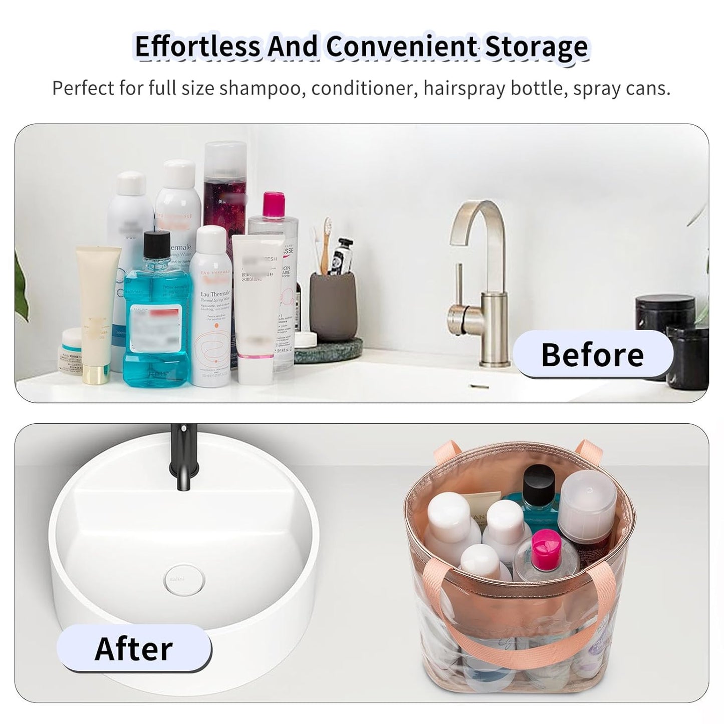 Clear Makeup Bag, Travel Toiletry Bag for Women, TSA Approved Toiletry Bag, Waterproof Clear bag Cosmetic Pouch,Transparent Makeup Organizer, Carry on Airport Airline Compliant