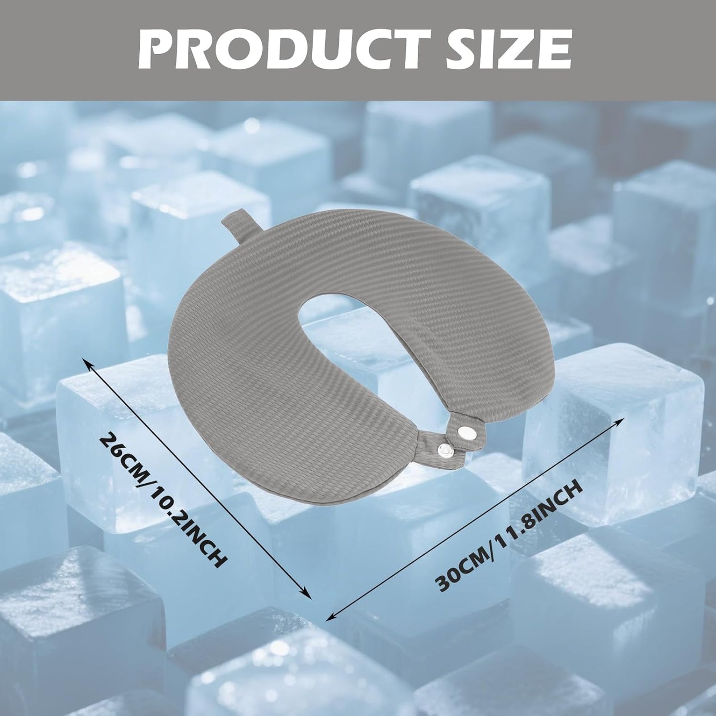 Travel Neck Pillow Cover, Neck Pillow Case with Zipper, Cooling, Pure, Soft and Smooh, Airplane Pillow Sleep Replacementt Washable (Only Pillow Covers, no Filler)