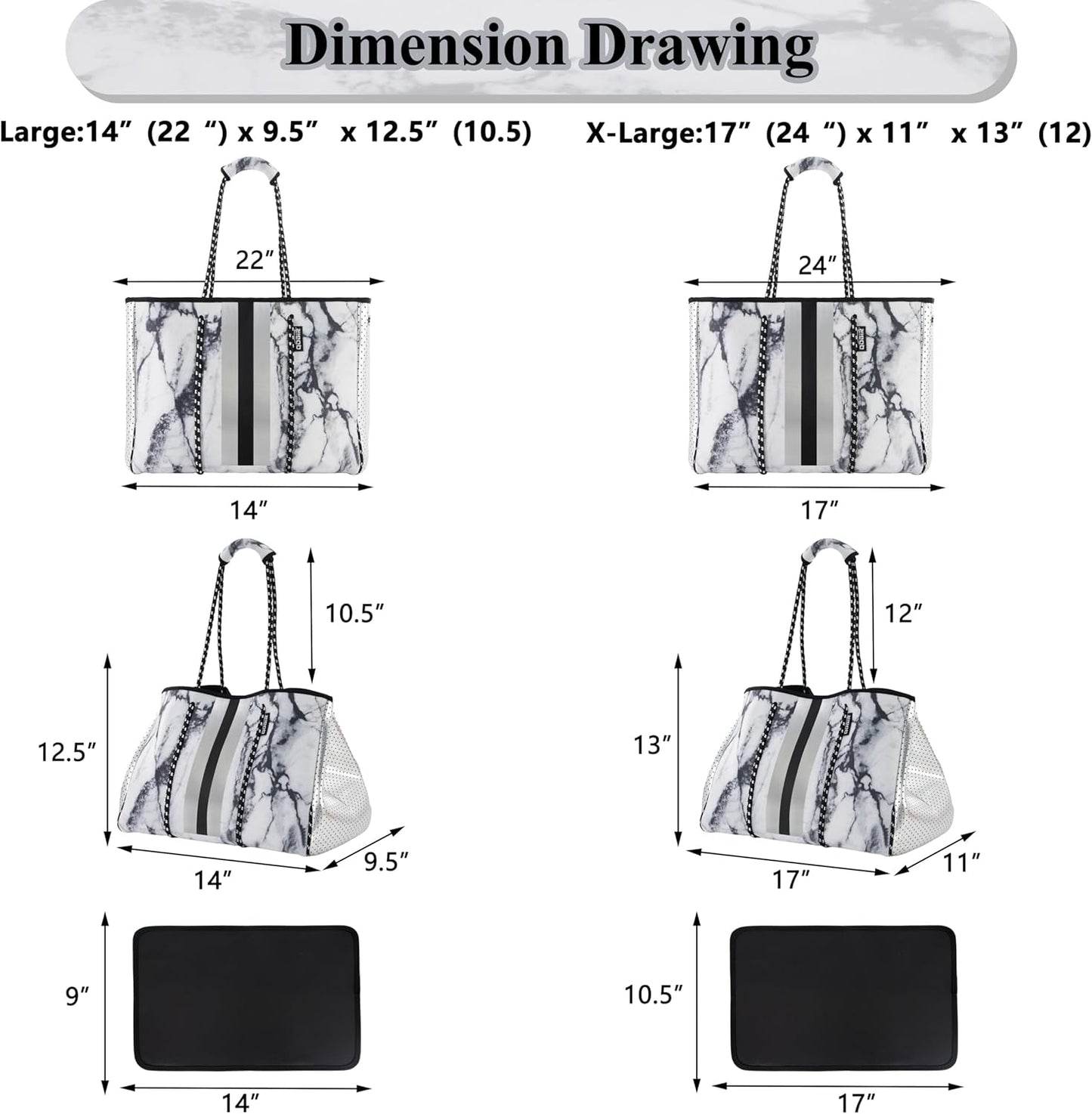 QOGiR Neoprene Multipurpose Beach Bag Tote with Inner Zipper Pocket … … … …