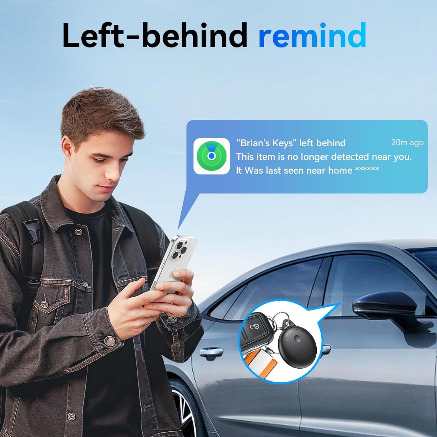 Tags-4 Pack, Smart Bluetooth Tracker Work with Apple Find My, Key Finders and Find My Tracker, Game Changer Waterproof Smart Tag with Key Ring GPS Tracker Tag for Keys/Luggage/Wallet/Pets etc