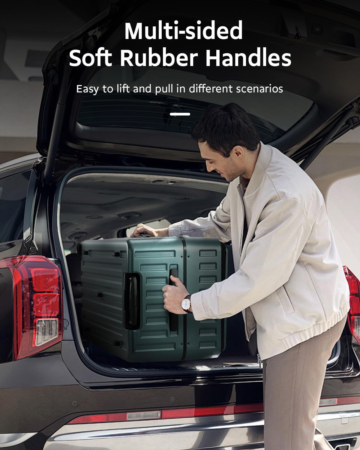 Checked Luggage, Large Suitcase 29 Inch Trunk Luggage with Spinner Wheels, Lightweight ABS+PC Hard Shell with Aluminum Frame, Top Opening, TSA Lock (Green, 1PC)