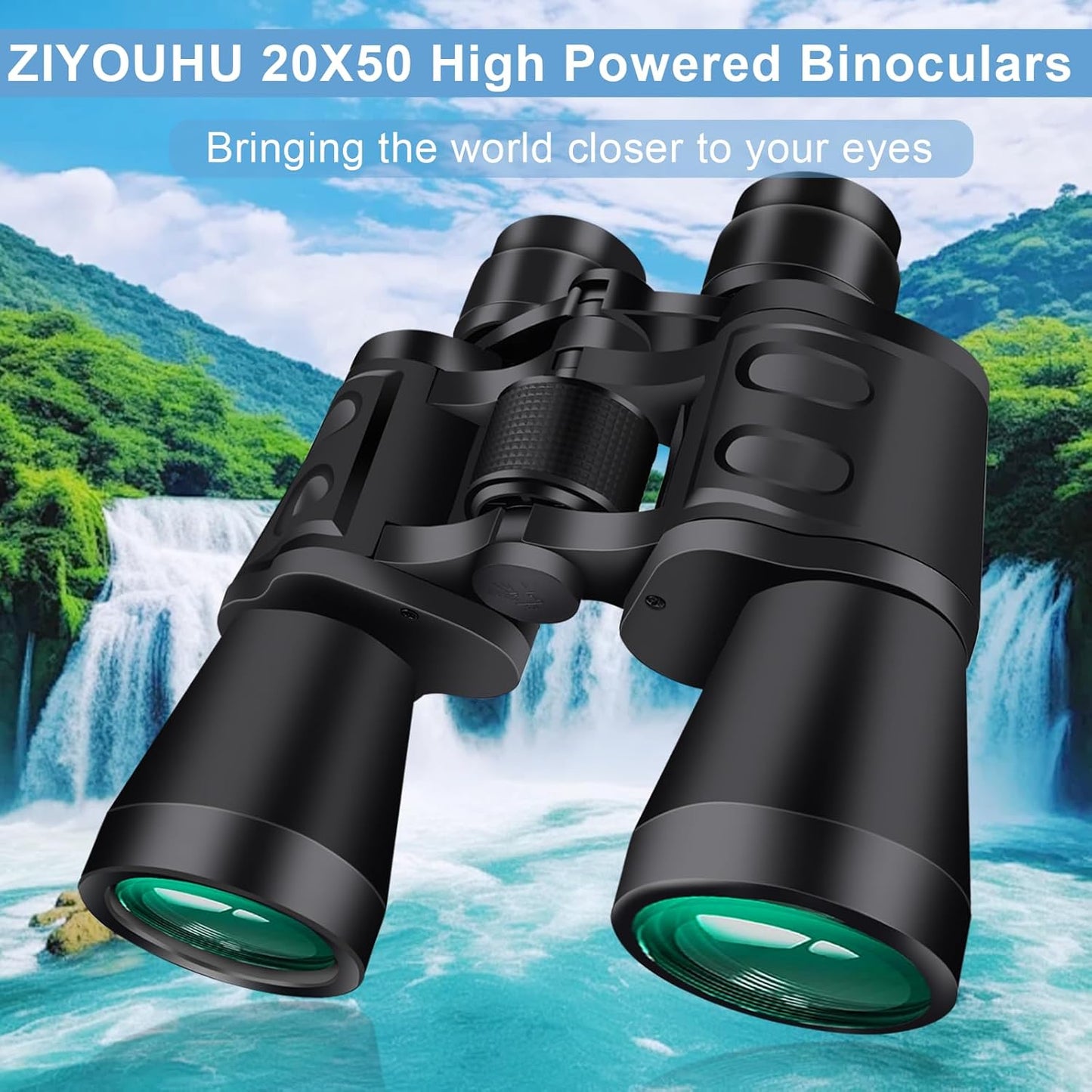20X50 Binoculars for Adults High Powered- Large View with Clear Vision Waterproof & Fogproof Lightweight Easy Focus Compact Binoculars for Bird Watching Hunting Travel Sports Opera Concert