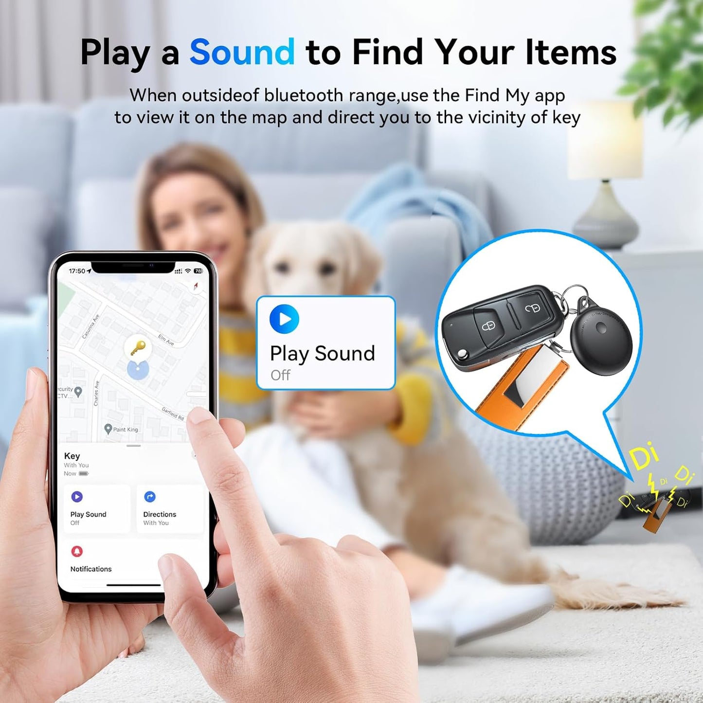 Tags-4 Pack, Smart Bluetooth Tracker Work with Apple Find My, Key Finders and Find My Tracker, Game Changer Waterproof Smart Tag with Key Ring GPS Tracker Tag for Keys/Luggage/Wallet/Pets etc