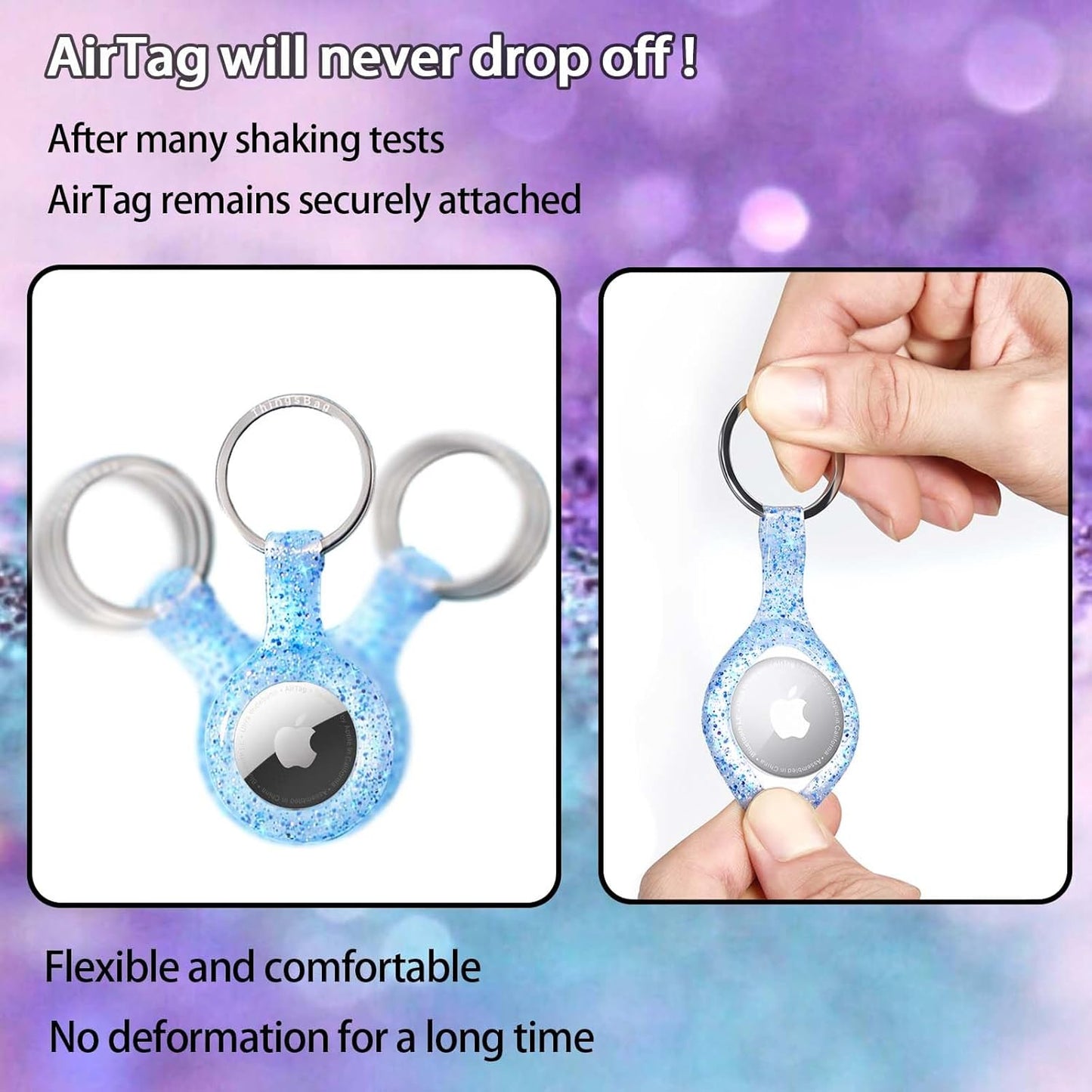 ThingsBag Apple AirTags 4 Pack Case Keychain Silicone Apple Air Tags Holder Item Finders Accessories Comes with Metal Snap Airtags Keyring Case 4 Pack