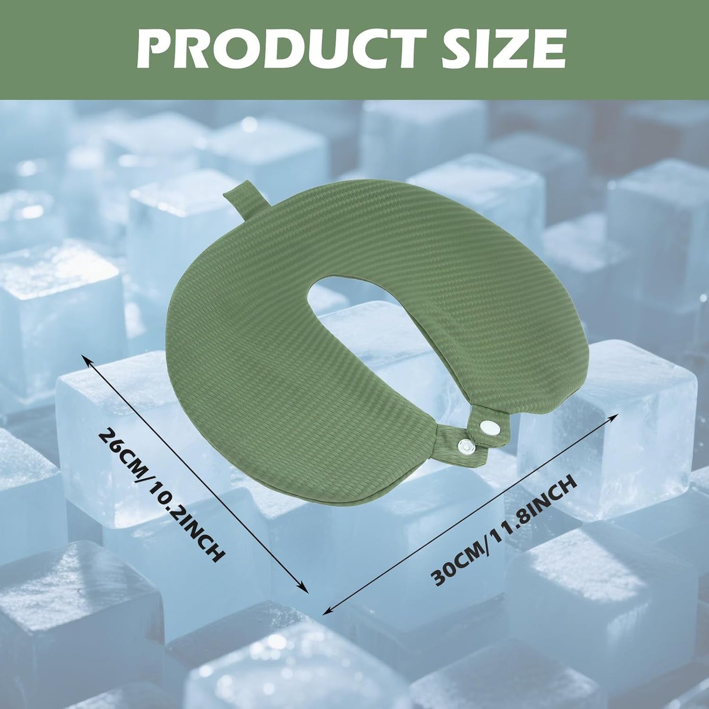 Travel Neck Pillow Cover, Neck Pillow Case with Zipper, Cooling, Pure, Soft and Smooh, Airplane Pillow Sleep Replacementt Washable (Only Pillow Covers, no Filler)