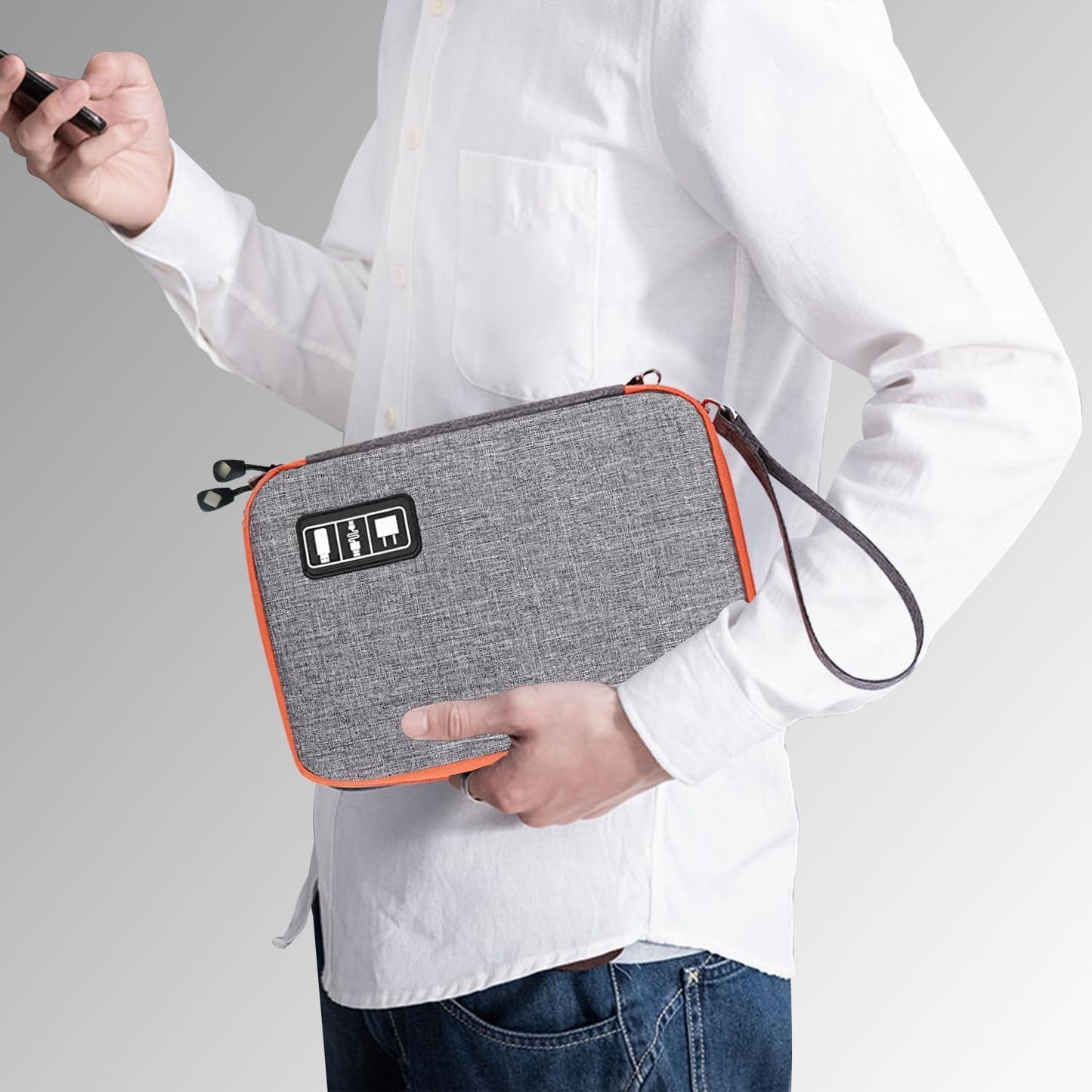 Electronics Travel Organizer,Portable Waterproof Electronic Travel Storage Bag for Small Charging Cord Storage,Charger,SD Card etc,for Travel,Business-Blue Black