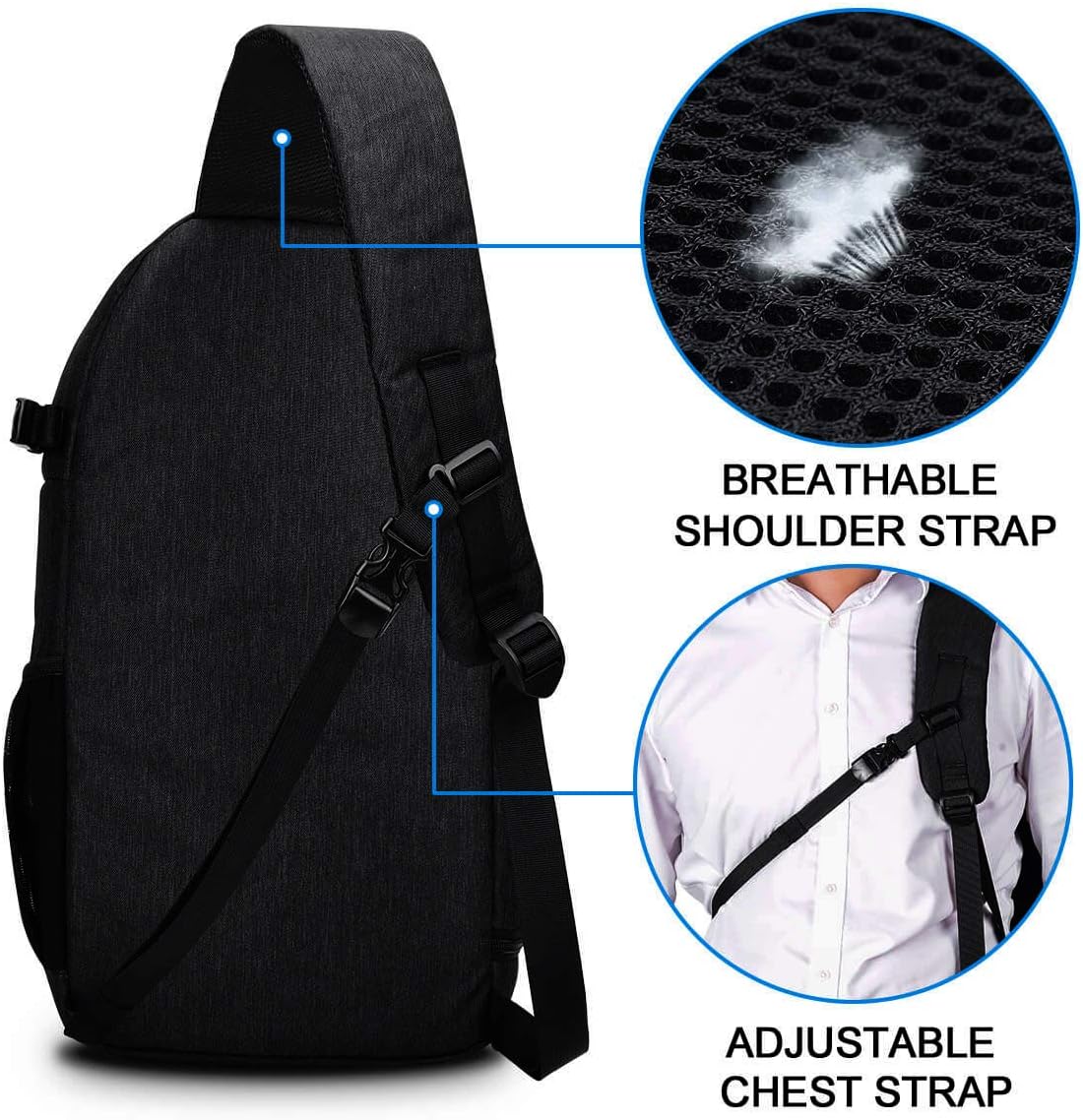 CADeN Camera Bag Sling Backpack for DSLR/SLR Mirrorless Camera Waterproof, Camera Case Compatible for Sony Canon Nikon Camera and Lens Tripod Accessories Black