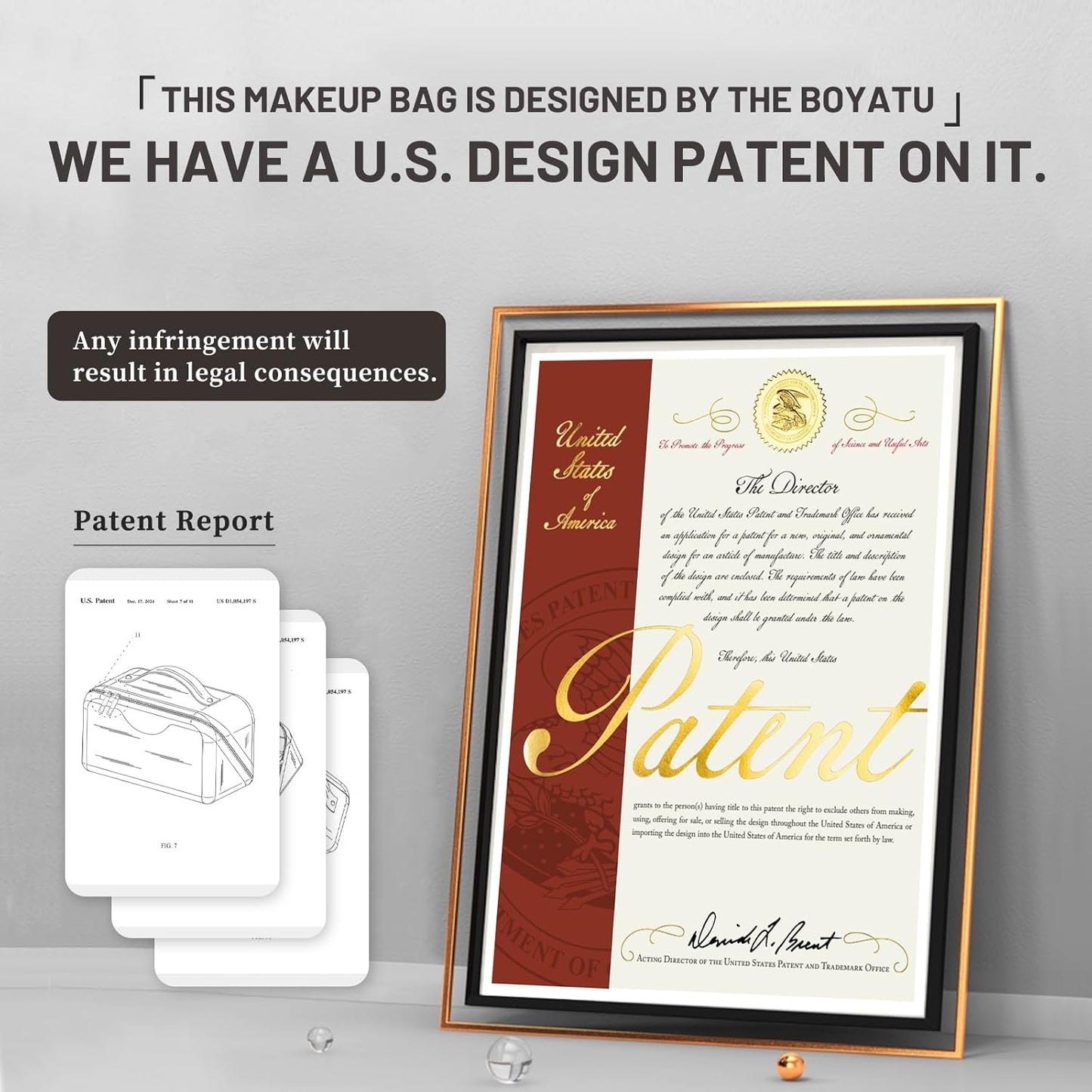 BOYATU Travel Makeup Bags for Women: Large Makeup Organizer - PU Leather Make up Bag Set of 3 - Portable Toiletry Bag with Compartments & Handle & Divider (L04 Light Blue)