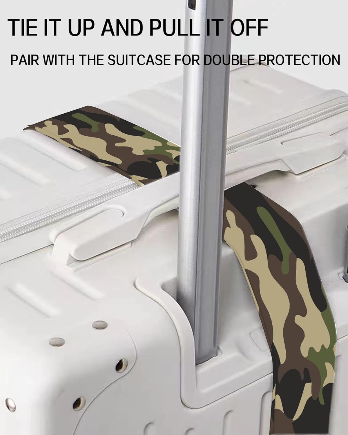 Luggage Straps for Suitcases, Adjustable Travel Belt, Durable Wide Luggage Strap, Cute Suitcase Strap Identifiers with Buckle, Bag Straps for Luggage, Classic Camouflage