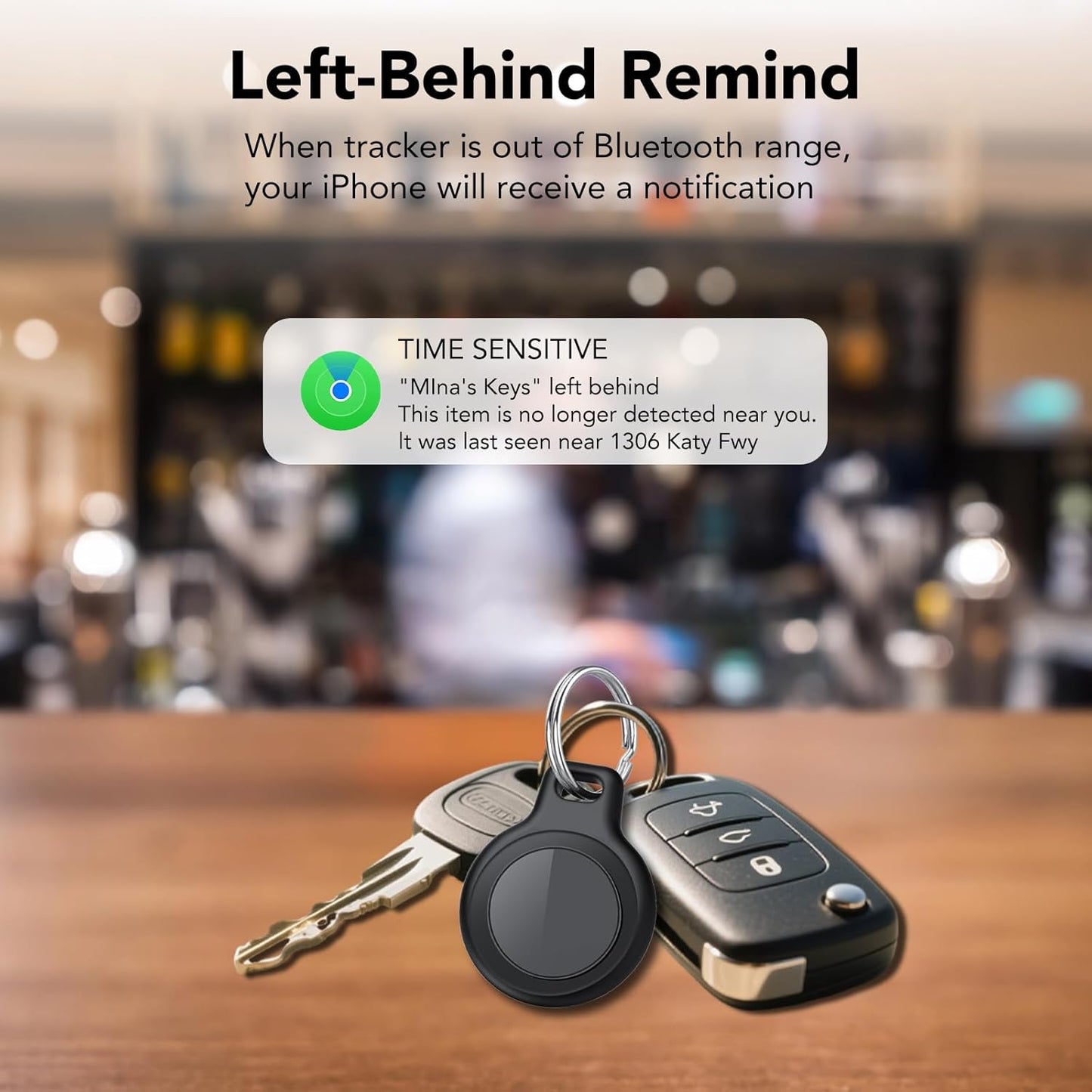 Bluetooth Tracker-Tag for Apple Find My (iOS Only), GPS Tracker with Replaceable Battery, Ideal as Keys, Luggage Tracker and Wallet Tracker, Suitable for Indoor & Outdoor Use,2-Pack (Black&White)