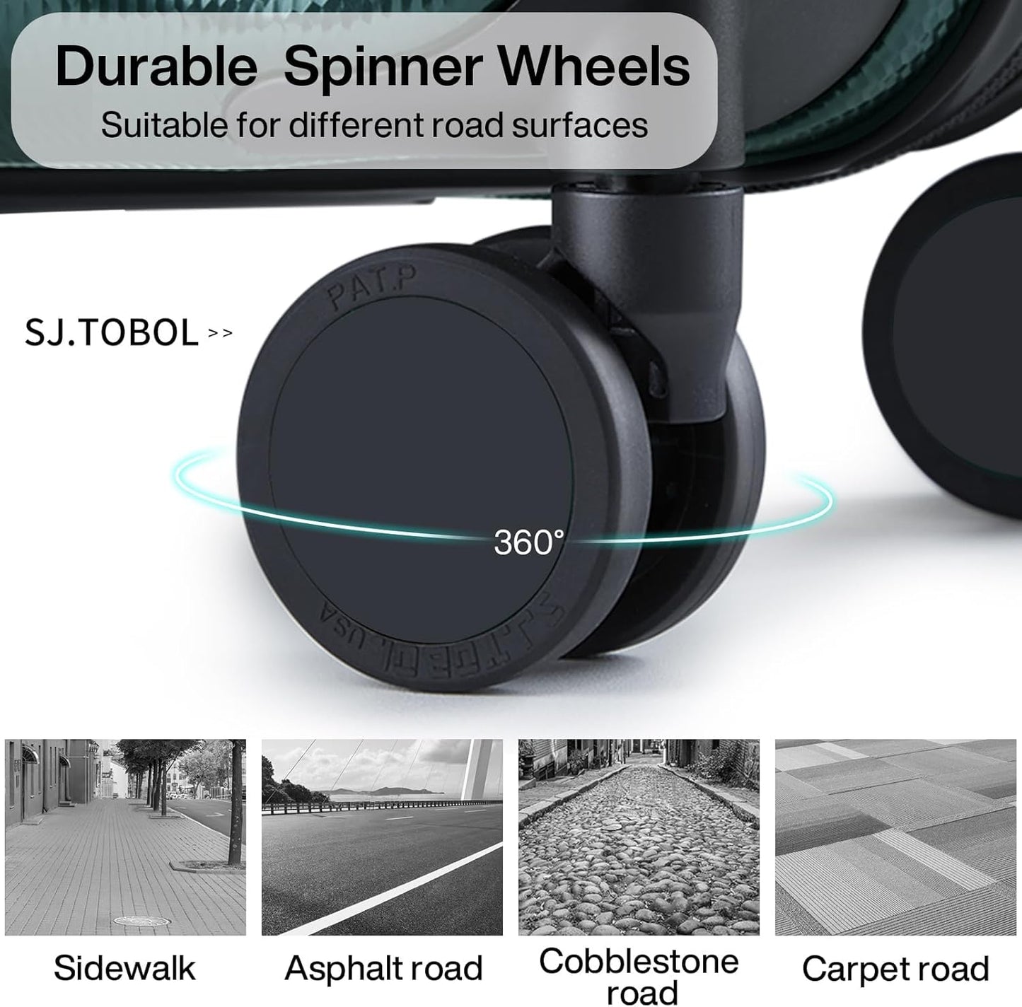 Hanke 20 Inch Carry On Luggage 22x14x9 Airline Approved Lightweight PC Hard Shell Suitcases with Wheels Travel Luggage Rolling Suitcase Travel Luggage Bag for Weekender(Blackish Green)