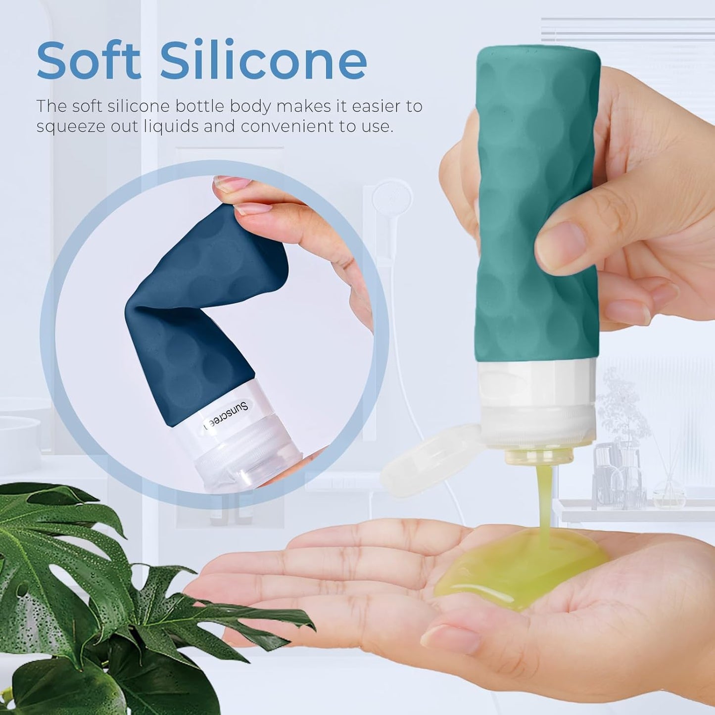 16pack Travel Bottles for Toiletries, TSA Approved Travel Size Containers Set, Leak Proof Refillable Liquid & Creams Toiletries Accessories Kit W/Toiletry Bag (Mint Green)