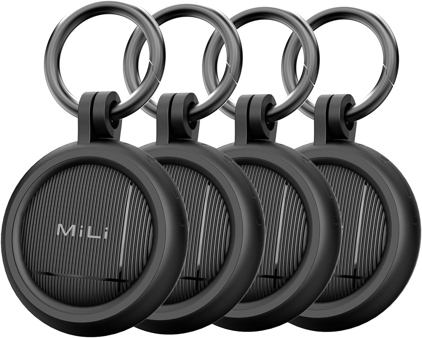 LiTag Duo - Dual System Tracker for iOS or Android, Bluetooth Tracking Tag/Key Finder/Luggage Tracker/Item Locator, Compatible with iOS Find My or Google Find Hub App (4 Packs)