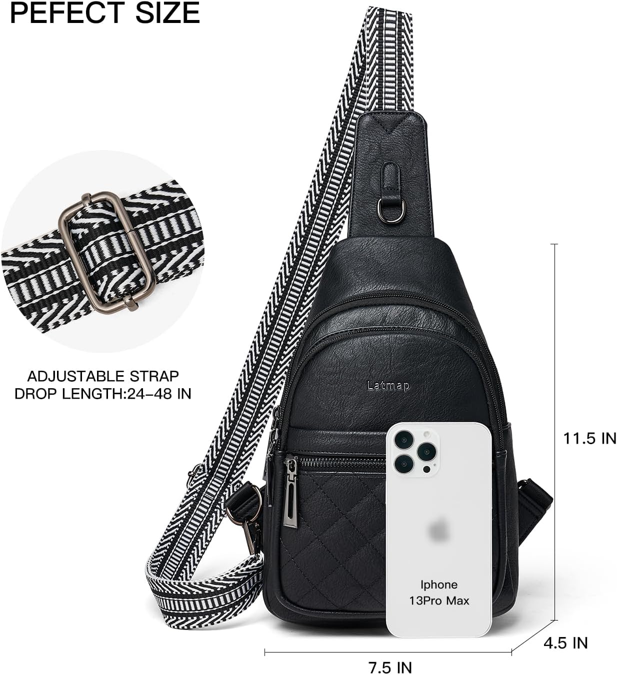 Sling Bag For Women Fanny Pack Crossbody Travel Shoulder Belt Bags Tote Backpack Purse Faux Leather