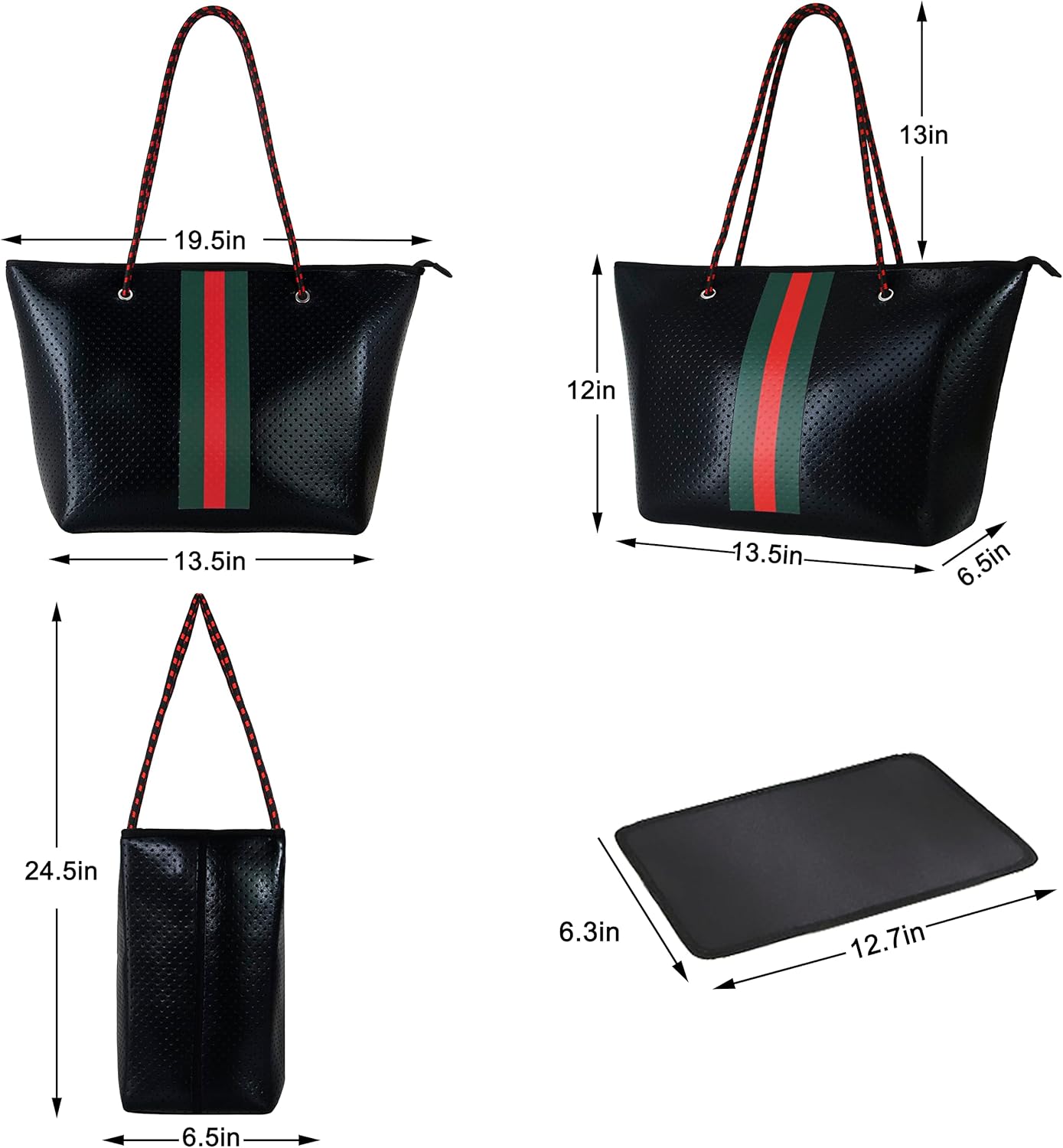 QOGiR Neoprene Multipurpose Beach Bag Tote with Inner Zipper Pocket … … … …