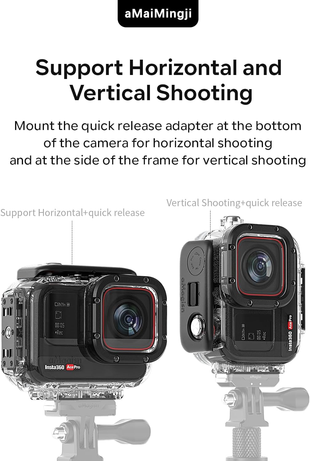 Underwater Dive Case for Insta360 Ace Pro/Ace, 60M/196FT Waterproof Case, Protective Diving Water Housing Cover Shell for Insta360 Ace Pro Action Camera, for Insta360 Ace Pro Accessories