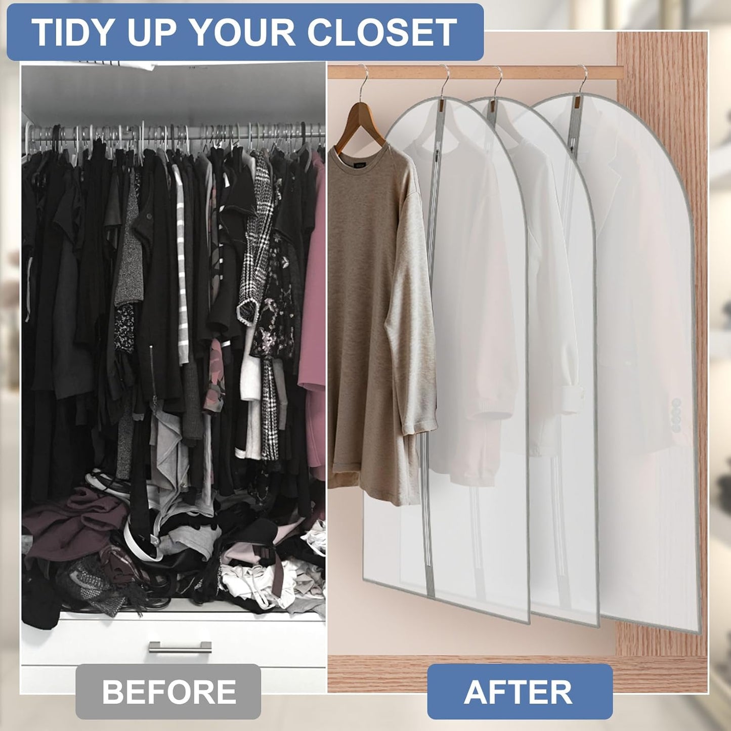 Vacuum Storage Bags, Compression Space Saver Vacuum Seal Bags for Clothing Travel Luggage Comforters Blankets Pillows Bedding (Transparent, 12 Pack)