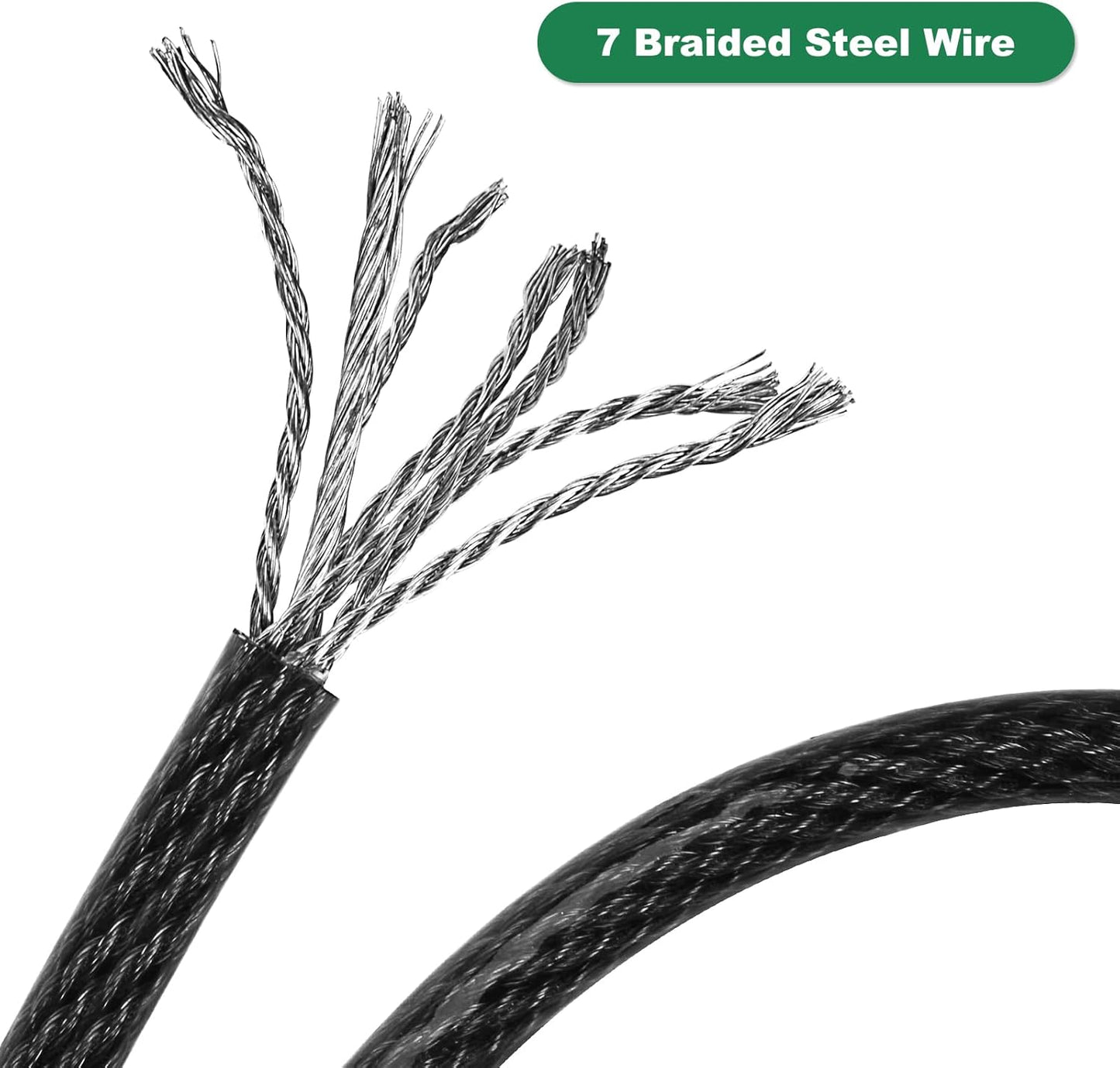 10 ft x 1/2" Heavy Duty Cut-Proof Security Cable | Flexible Vinyl-Coated Braided Steel with Looped Ends | Weatherproof Anti-Theft Locking Cable for Bikes, Gates, Kayaking & Outdoor Equipment