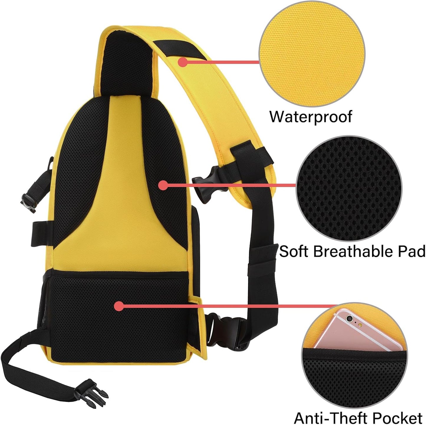 MOSISO Camera Sling Bag, DSLR/SLR/Mirrorless Camera Backpack Case Shockproof Photography Backpack with Tripod Holder & Removable Modular Inserts Compatible with Canon/Nikon/Sony/Fuji