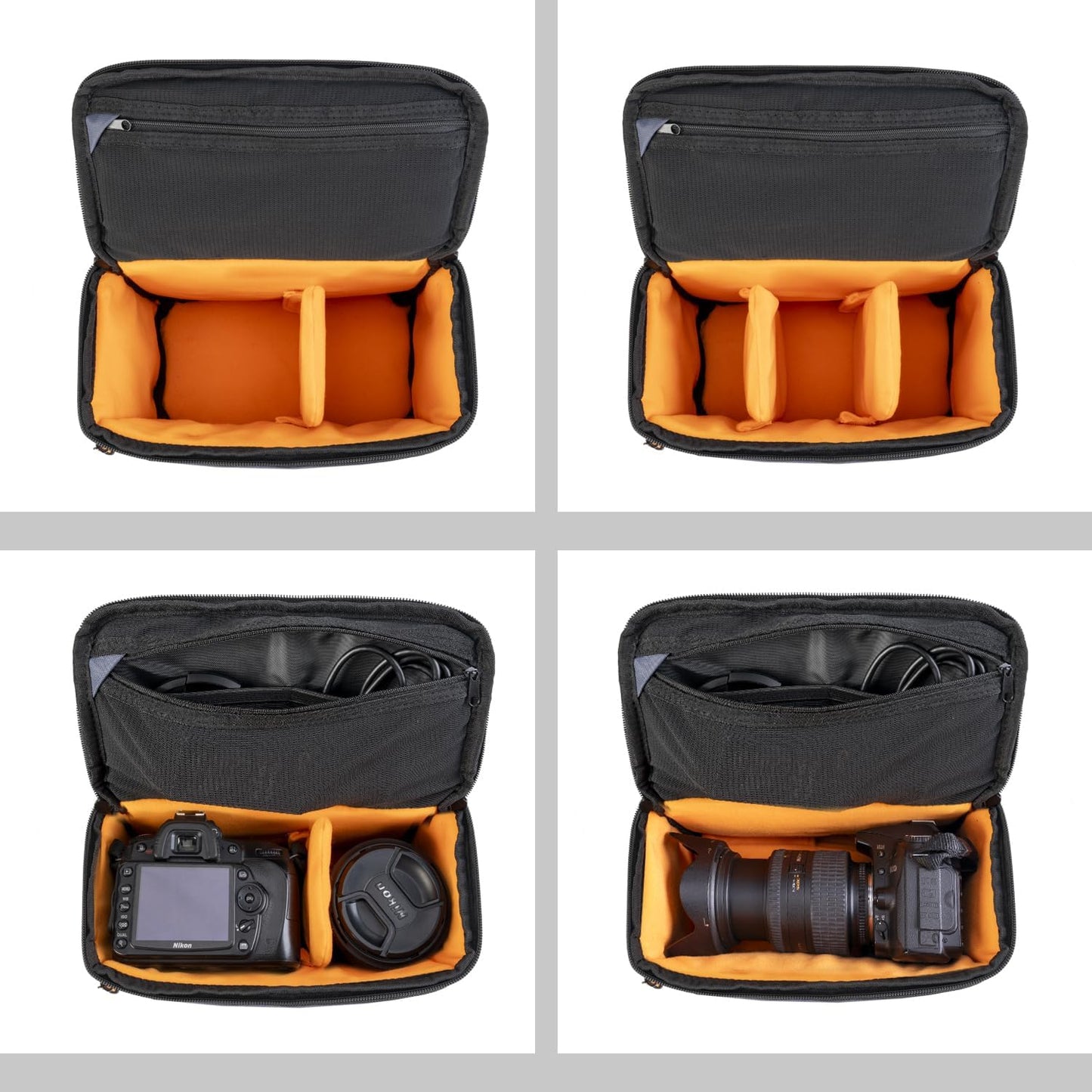 Camera Lens Bags & Cases, Camera Bag Protective Covers Photography Shoulder Bag Compatible for Nikon, Canon, Sony DSL/SLR/Mirrorless Equipment Travel Waterproof (Black)