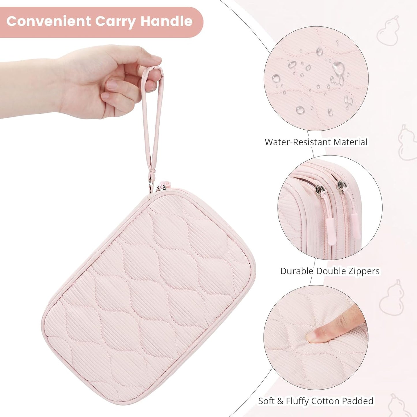 Skycase Tech Pouch - Lightweight Electronics Organizer Travel Case, Double Layers Travel Cable Organizer, All-in-One Storage Bag for Charger, Cord, Phone, Flash Drive, Accessories