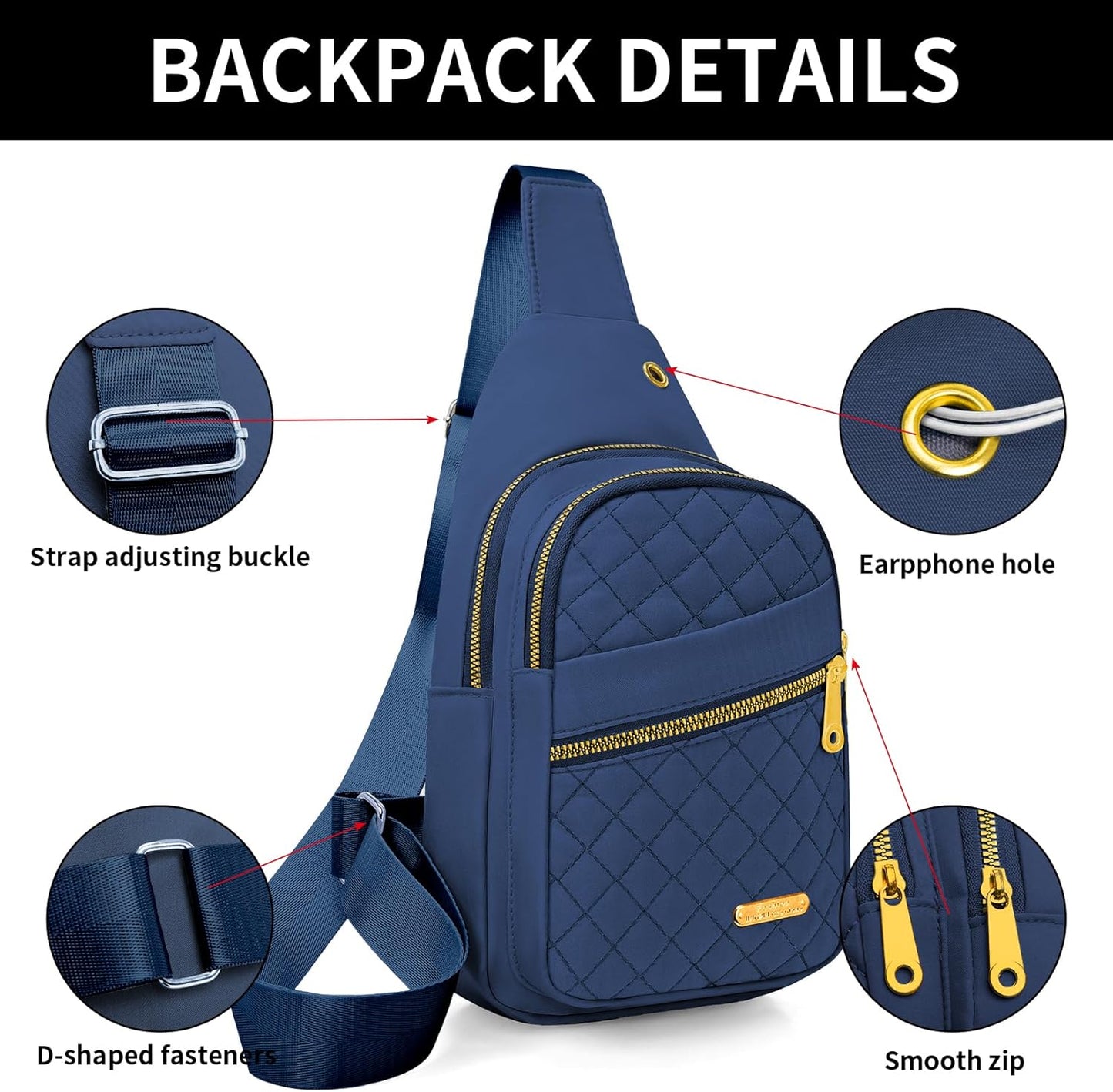 Small Sling Bag For Women Men Casual Crossbody Sling Backpack