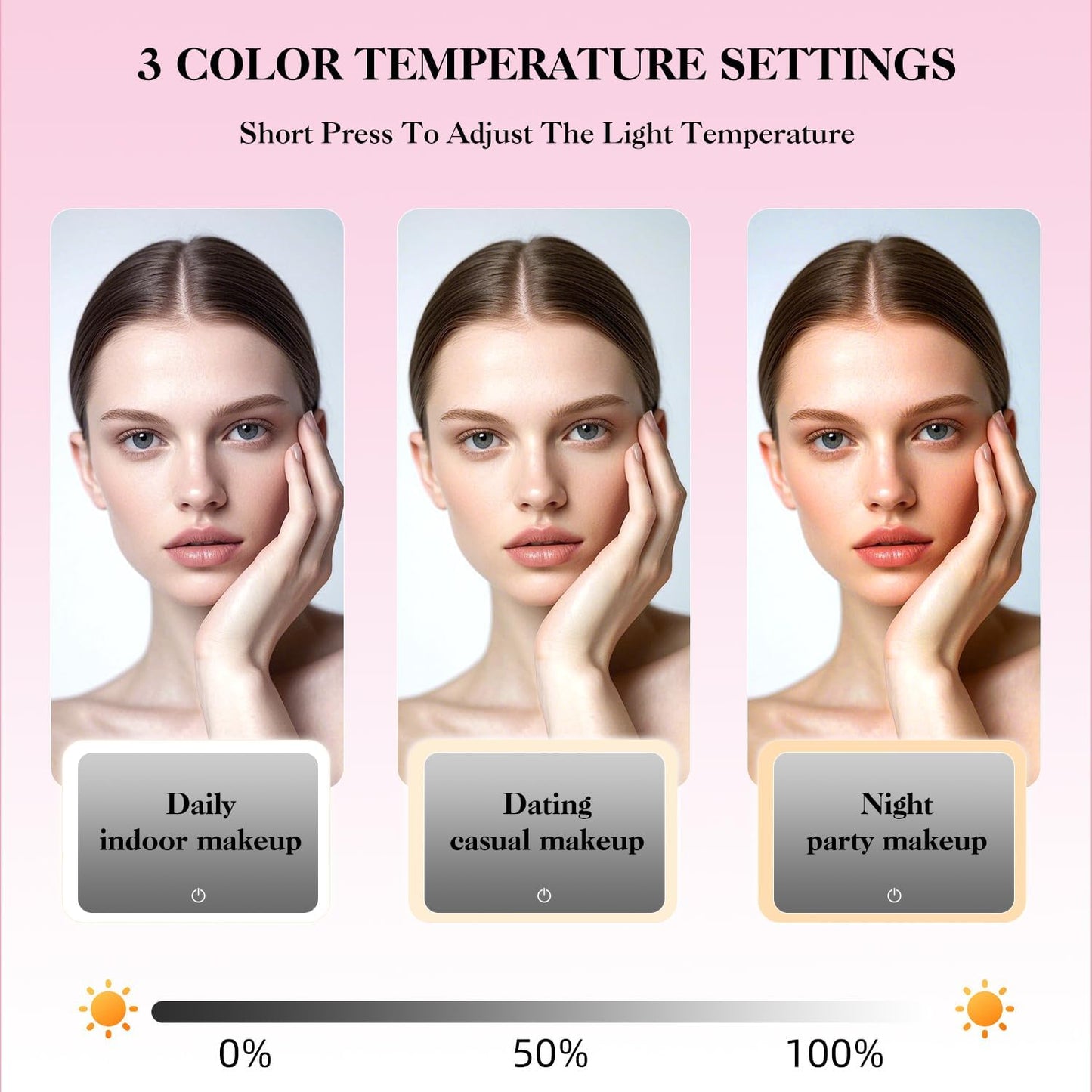 Travel Makeup Bag With LED Mirror,Makeup Travel Train Case with 3 Color Setting,Cosmetic Makeup Organizer Bag with Adjustable Dividers,Portable Make up Bag with Makeup Brush Holder Storage（Pink）