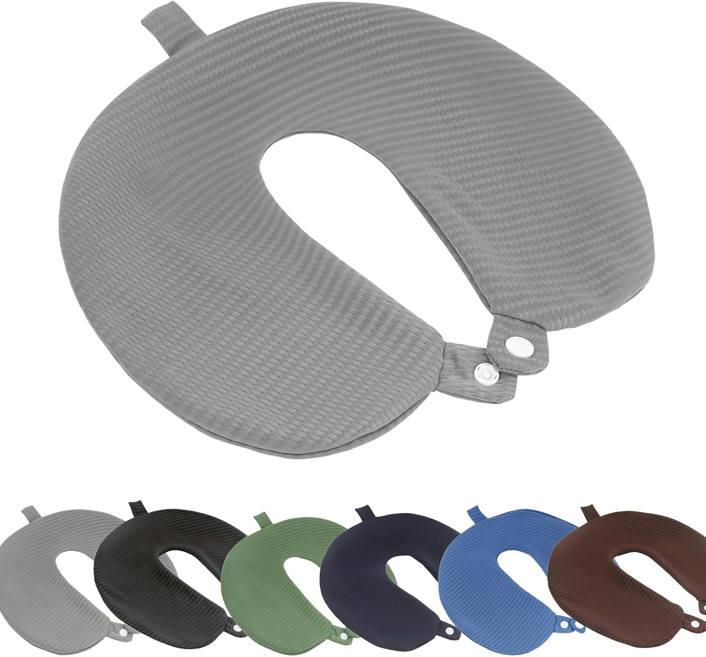 Travel Neck Pillow Cover, Neck Pillow Case with Zipper, Cooling, Pure, Soft and Smooh, Airplane Pillow Sleep Replacementt Washable (Only Pillow Covers, no Filler)