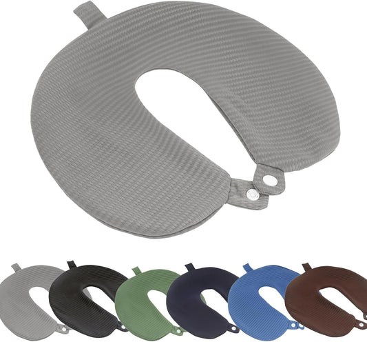 Travel Neck Pillow Cover, Neck Pillow Case with Zipper, Cooling, Pure, Soft and Smooh, Airplane Pillow Sleep Replacementt Washable (Only Pillow Covers, no Filler)