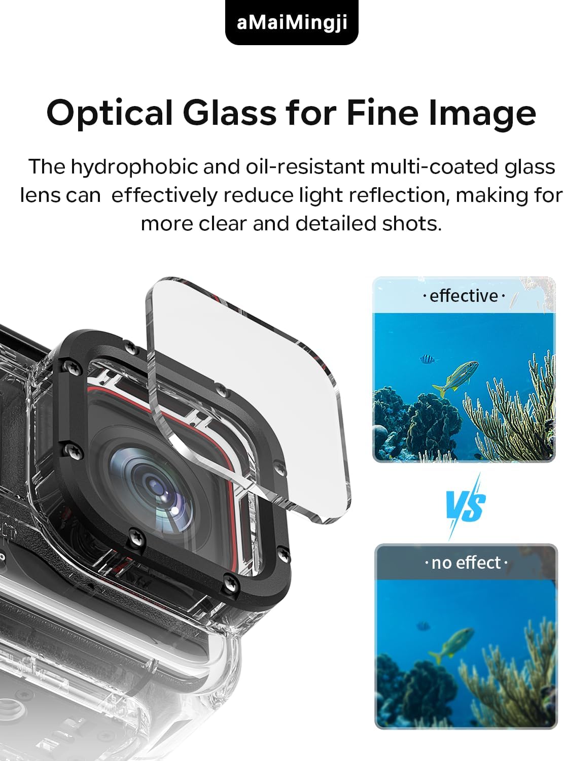 Underwater Dive Case for Insta360 Ace Pro/Ace, 60M/196FT Waterproof Case, Protective Diving Water Housing Cover Shell for Insta360 Ace Pro Action Camera, for Insta360 Ace Pro Accessories
