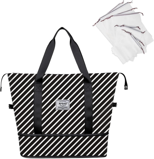 NPBAG Women Travel Duffel, Multi Functional Large Expandable Weekender Carry-on Tote, Gym Workout Overnight Bag, Mommy Hospital Bag for Labor and Delivery