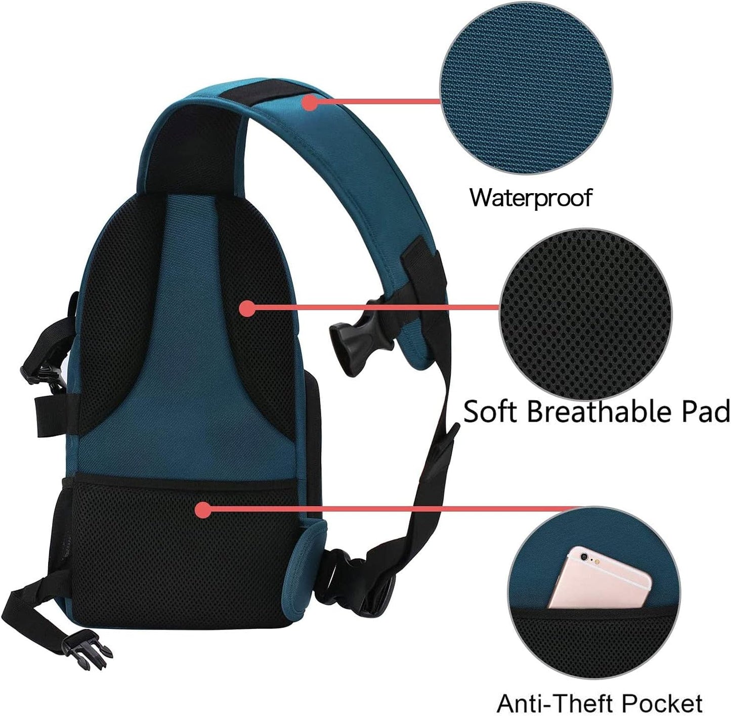 MOSISO Camera Sling Bag, DSLR/SLR/Mirrorless Camera Backpack Case Shockproof Photography Backpack with Tripod Holder & Removable Modular Inserts Compatible with Canon/Nikon/Sony/Fuji