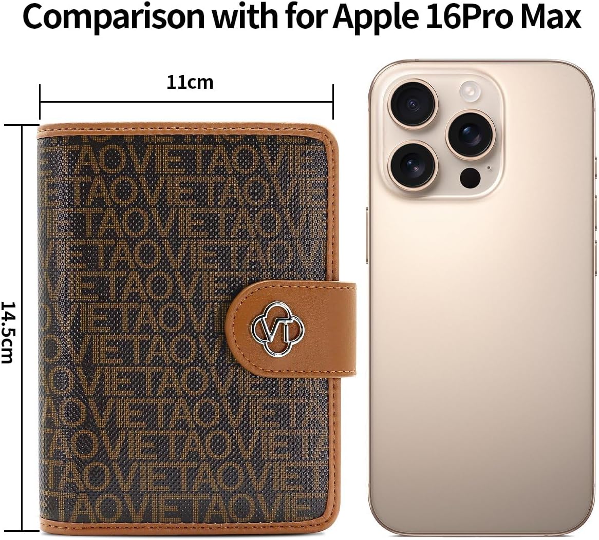 Passport Holder Wallet Bag with AirTag Holder, Card Slots Passport Solt Ticket Cash Solt, Photo Solt Sim Card Pen Slot.Brown