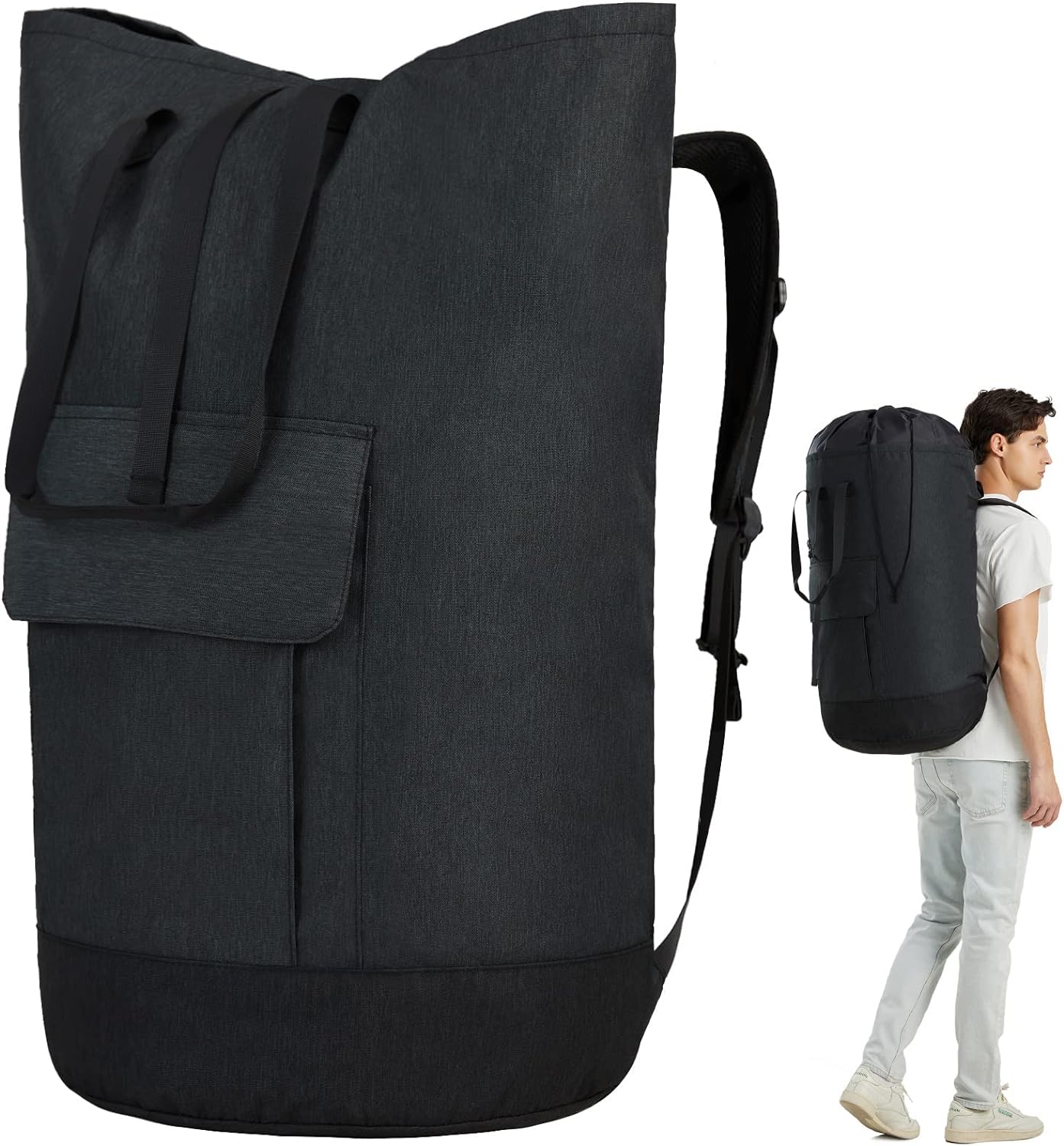 Laundry Backpack Bag 115L, Heavy Duty Laundry Bags with Shoulder Straps, Dirty Clothes Bag for College Dorm Essentials, Hamper Backpack for Travel, Laundromat, Apartment, Beach, Camping