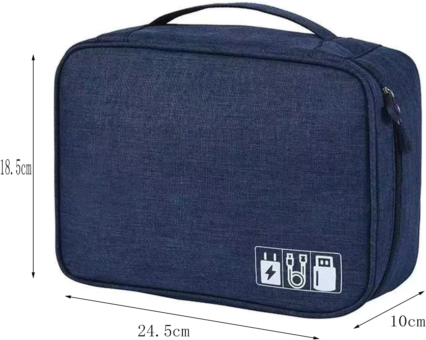 Cable Organizer bag for women or men,Electronic Accessories Carry Case Portable Waterproof Double Layers All-in-One Storage Bag for Cord, Charger, Phone, Earphone (Navy blue)