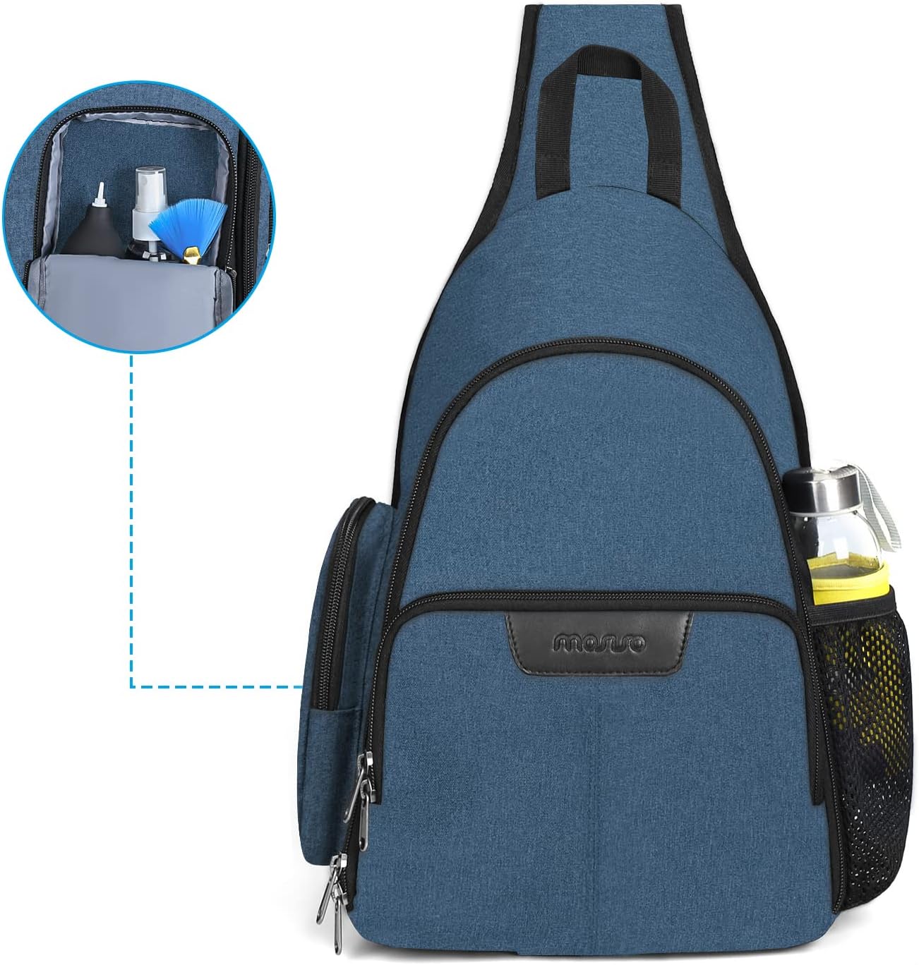 MOSISO Camera Bag Sling Backpack, DSLR/SLR/Mirrorless Full Open Camera Case with Tripod Holder&Rain Cover&Modular Insert, Photography Backpack Compatible with Canon/Nikon/Sony/Fuji, Teal Blue