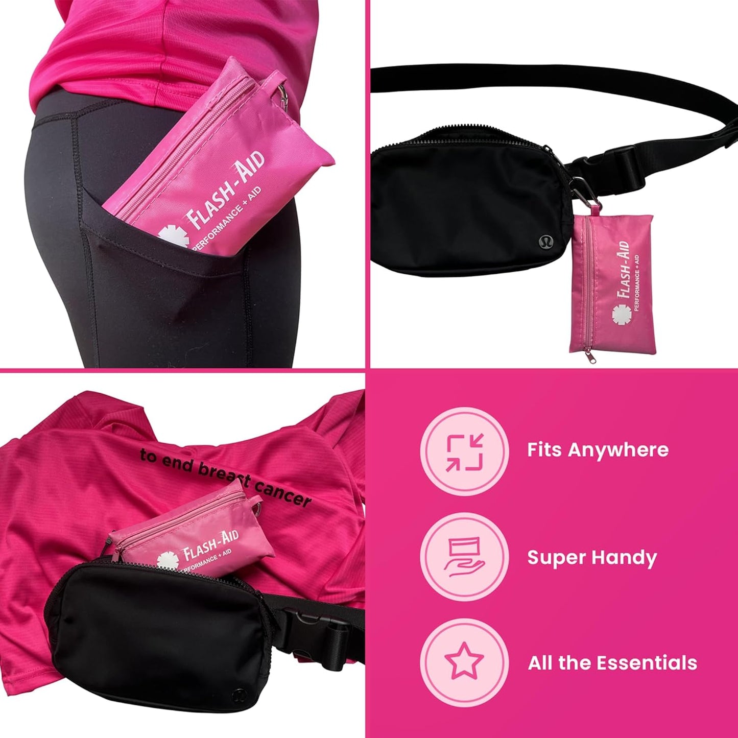 Pink Ribbon First Aid Kit – 2-Pack Compact Travel IFAKs for Breast Cancer Awareness Events – Mini First Aid Kits for Walks, Races, Fundraisers, Gifts, Safety, and Everyday Use – Lightweight & Portable