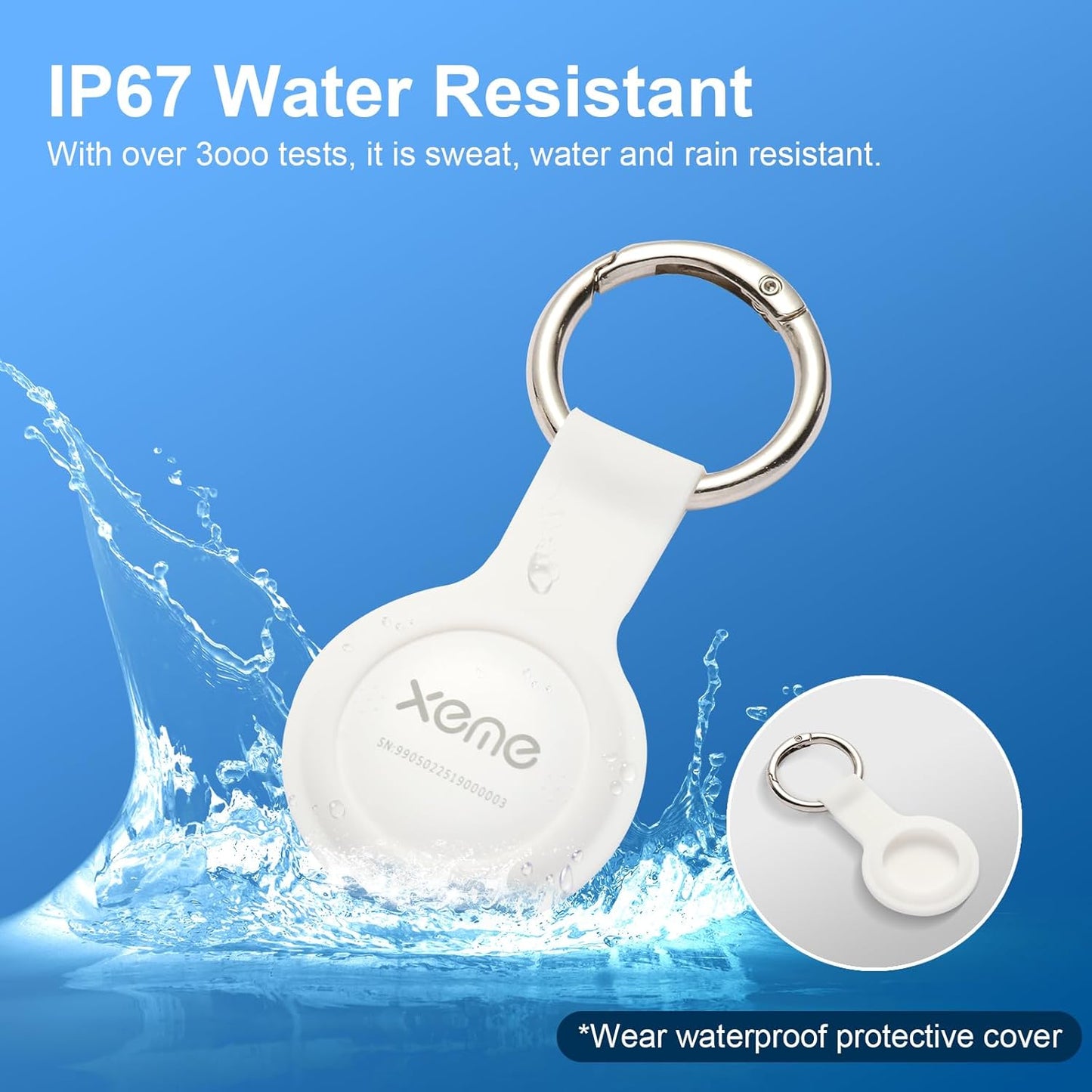 Key Finder, Bluetooth Tracker Locator Pairs with Apple Find My (iOS only), Item Locator Smart Tracker Tag for Keys/Luggage/Wallet, etc. (WHITE-1PCS)