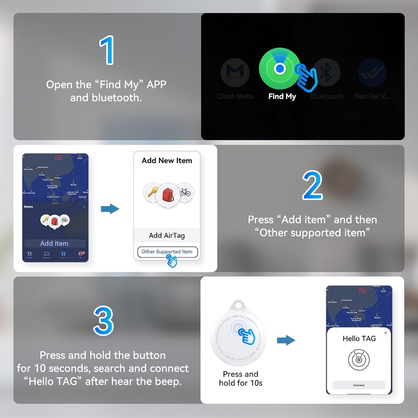 Tags-4 Pack, Smart Bluetooth Tracker Work with Apple Find My, Key Finders and Find My Tracker, Game Changer Waterproof Smart Tag with Key Ring GPS Tracker Tag for Keys/Luggage/Wallet (White)