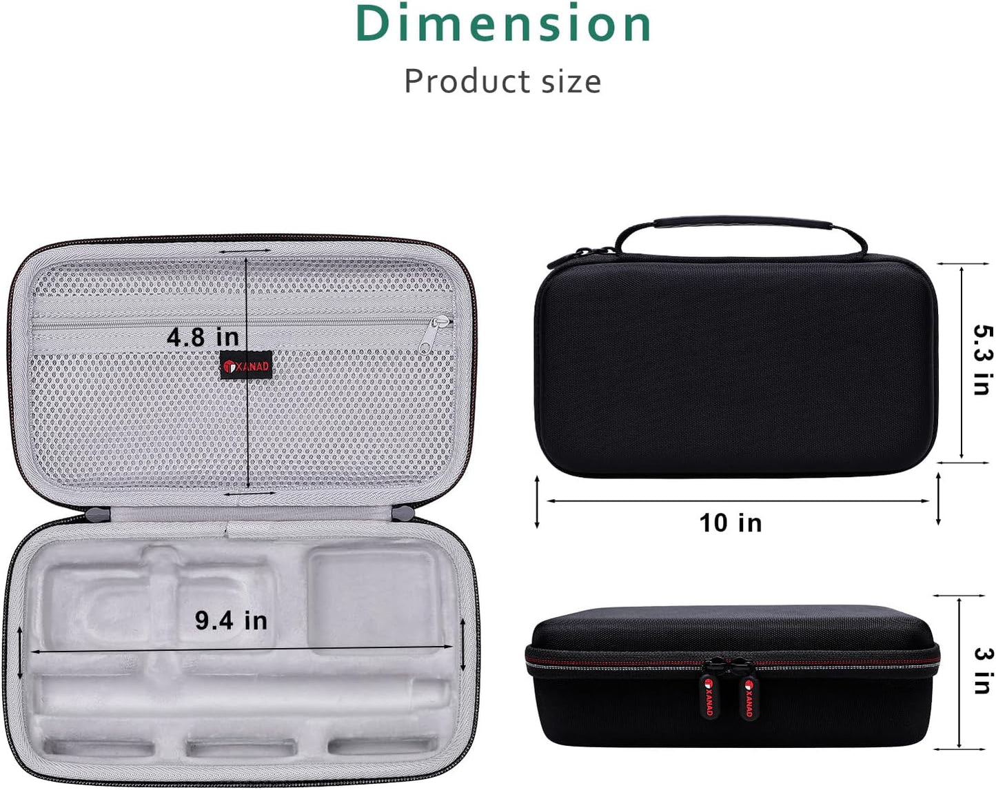 XANAD Hard Case for Insta360 X5/X4/X3/X2 Waterproof 8K 360 Action Camera,114CM Selfie Stick- Storage Carrying Bag