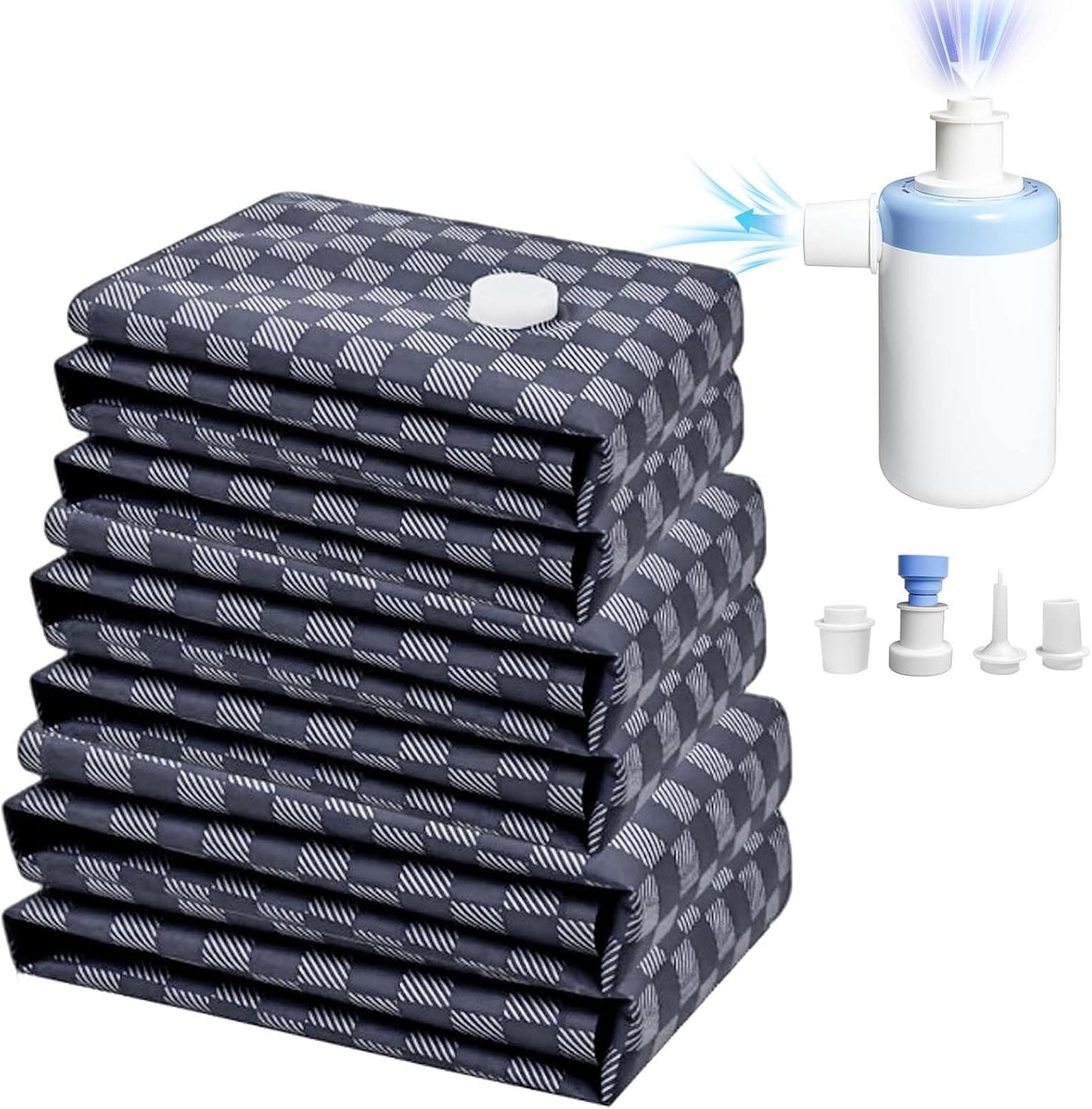 Vacuum Seal Bags for Clothing Travel w/Wireless Pump, Space Saver Vacuum Storage Organizer Bag for Luggage, Seal Compression Packing Bags for Clothes & Blankets 6 Pack (Compression bag)