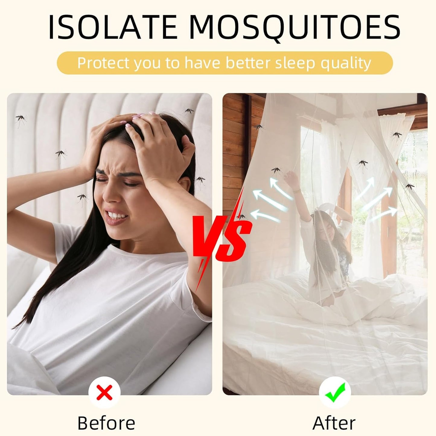 4 Corners Mosquito Net for Mosquiteros para Camas Bed Canopies Netting Bed Drapes Rectangular Mosquito Mesh for Camping Home Outdoor Travel(White,L75 X W79 X H67 Inch,Opening)