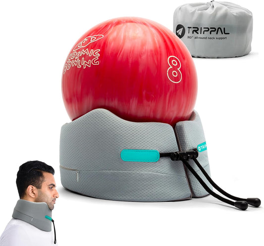 Travel Neck Pillow for Airplane, Neck Chin Support, Memory Foam, Machine Washable,Neck Pillow for Airplane Sleeping Car Office Grey M